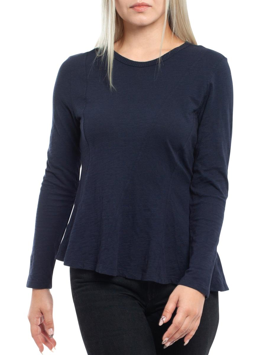 Wilt Women's Round Neck Long Sleeve Tee In Blue
