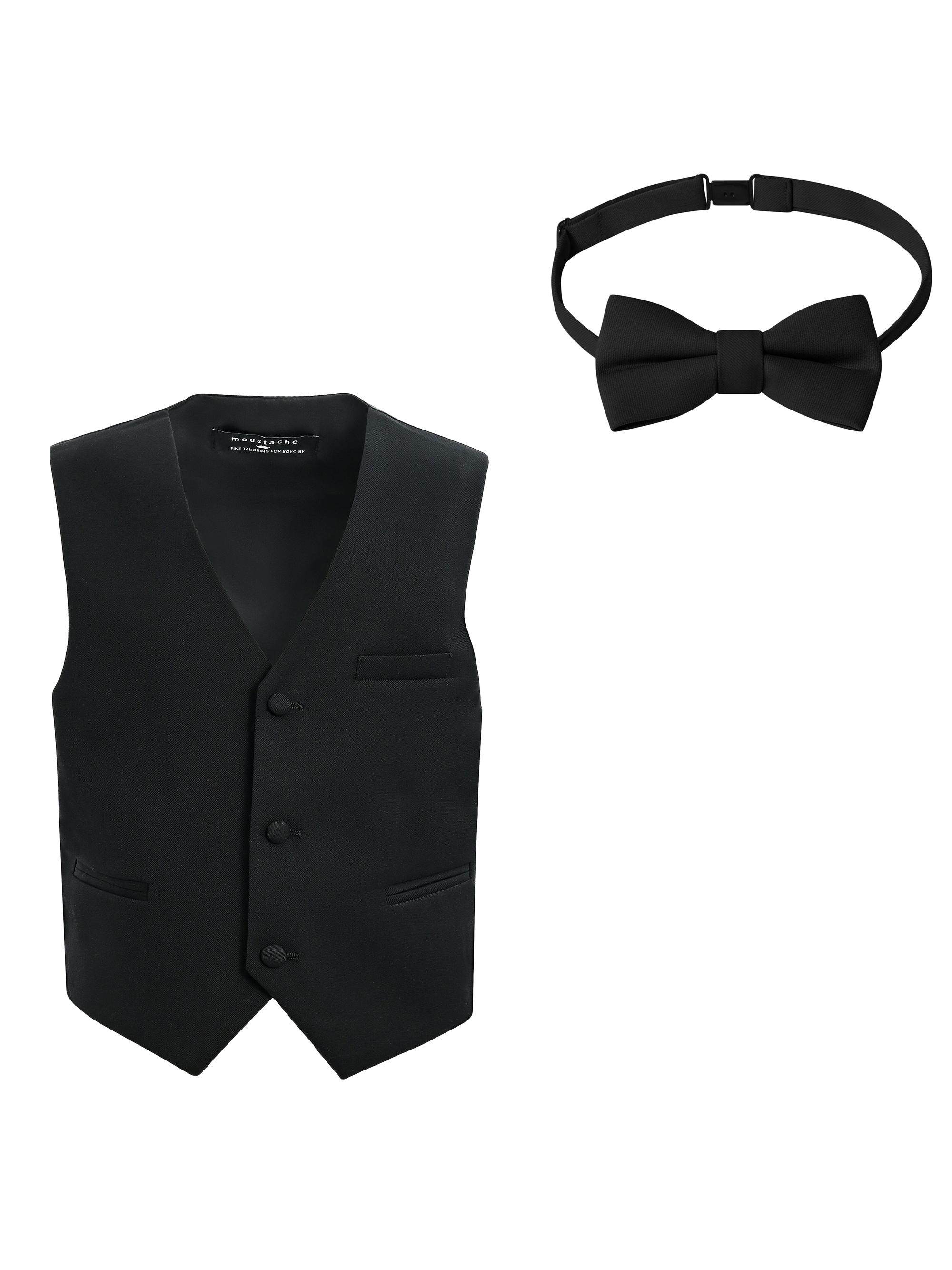 Moustache Little Boy's & Boy's Vest and Bow Tie Set - Black - Women's Clothing