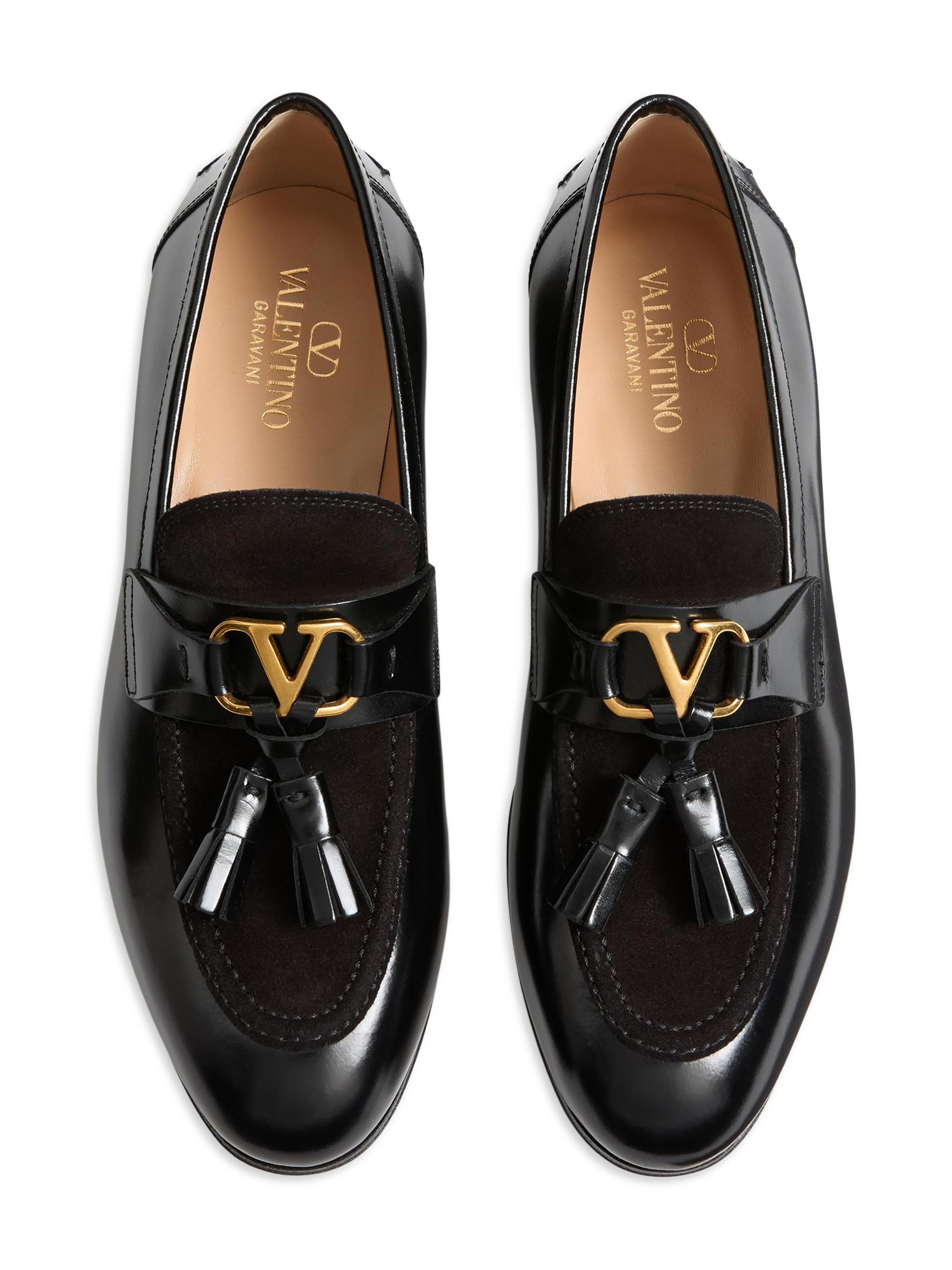 Valentino Garavani Vaniteux Calfskin and Split Leather Loafers