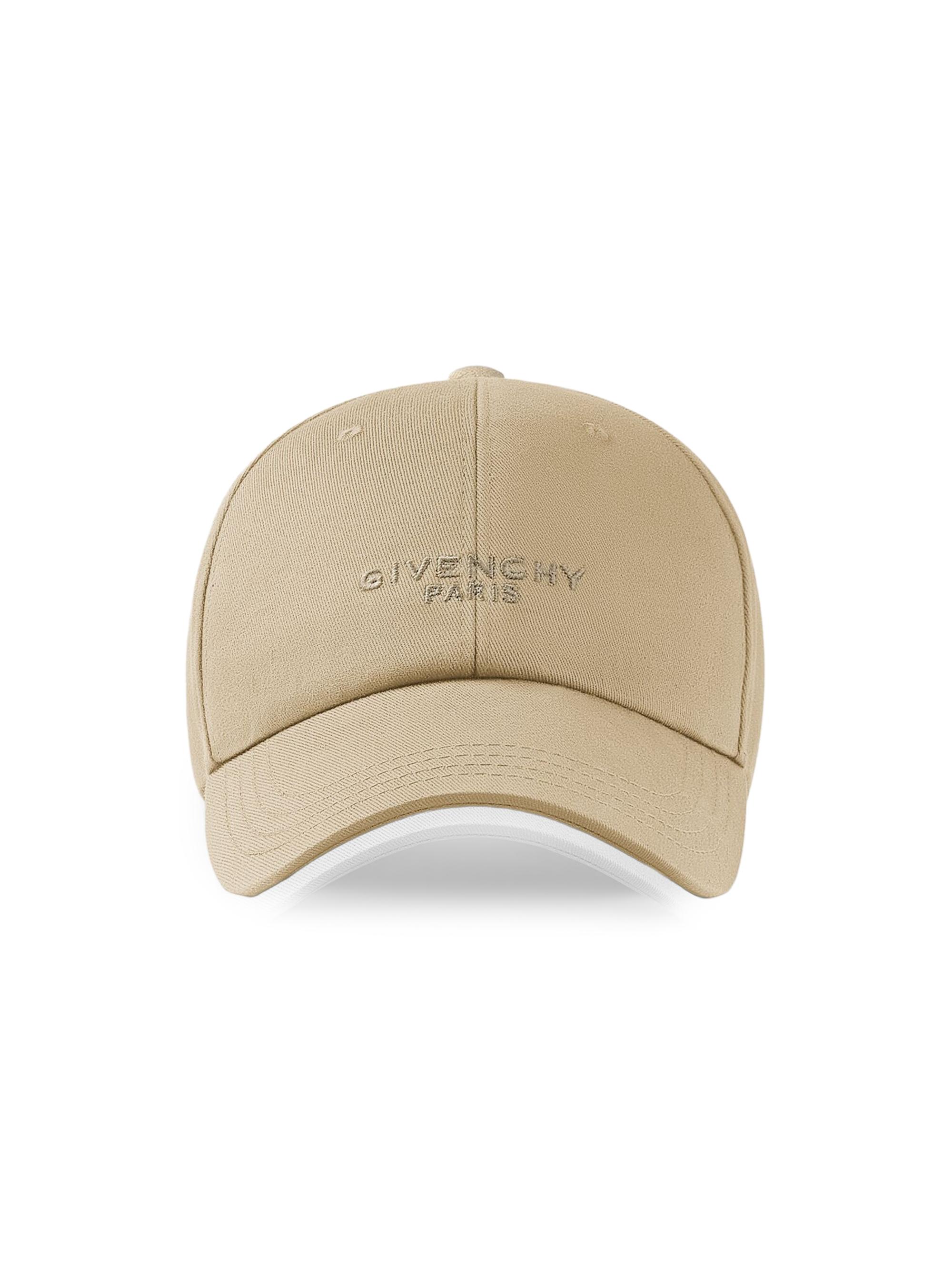 Givenchy Men's Paris Embroidered Cap in Cotton - Beige | Thumbnail 4