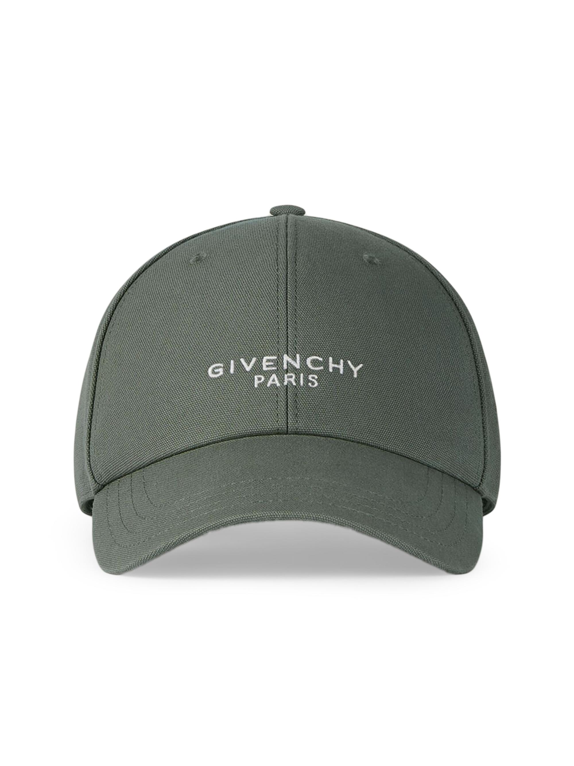 Givenchy Men's Paris Embroidered Cap in Cotton - Salvia | Thumbnail 4