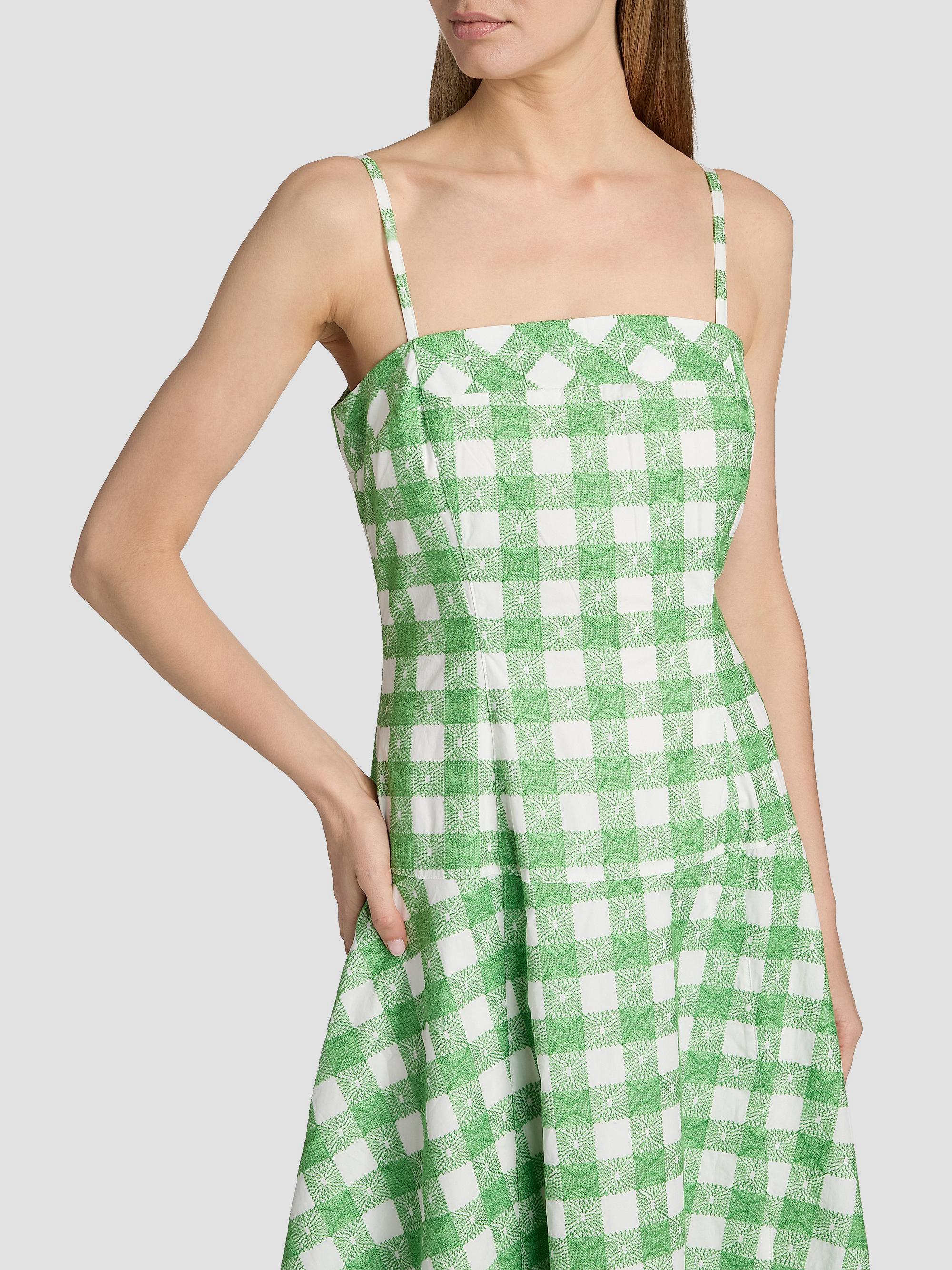 Rosie Assoulin Drop Me A Note Plaid Cotton Midi-Dress | Saks Fifth