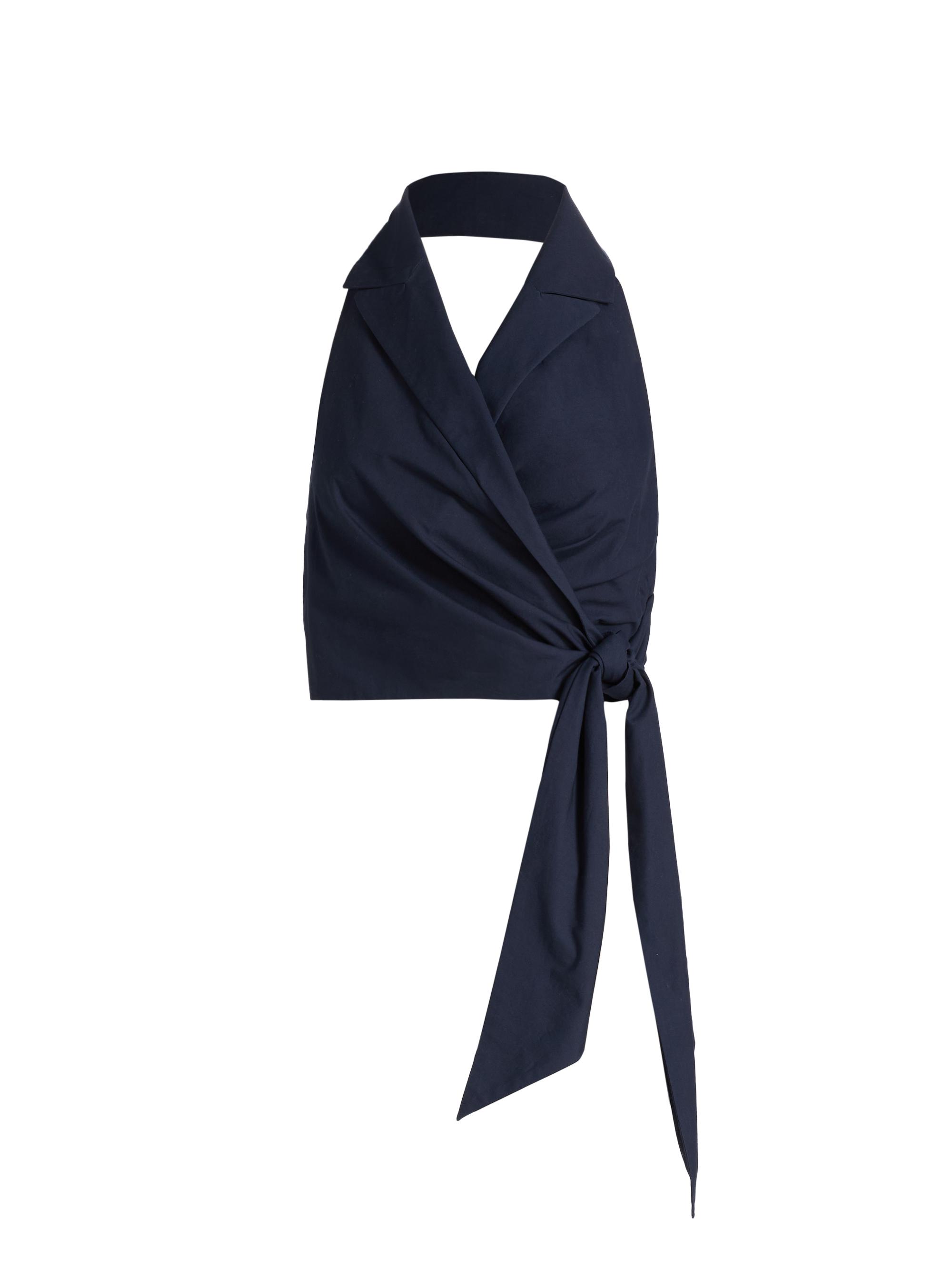 Halterneck Cotton Wrap Top