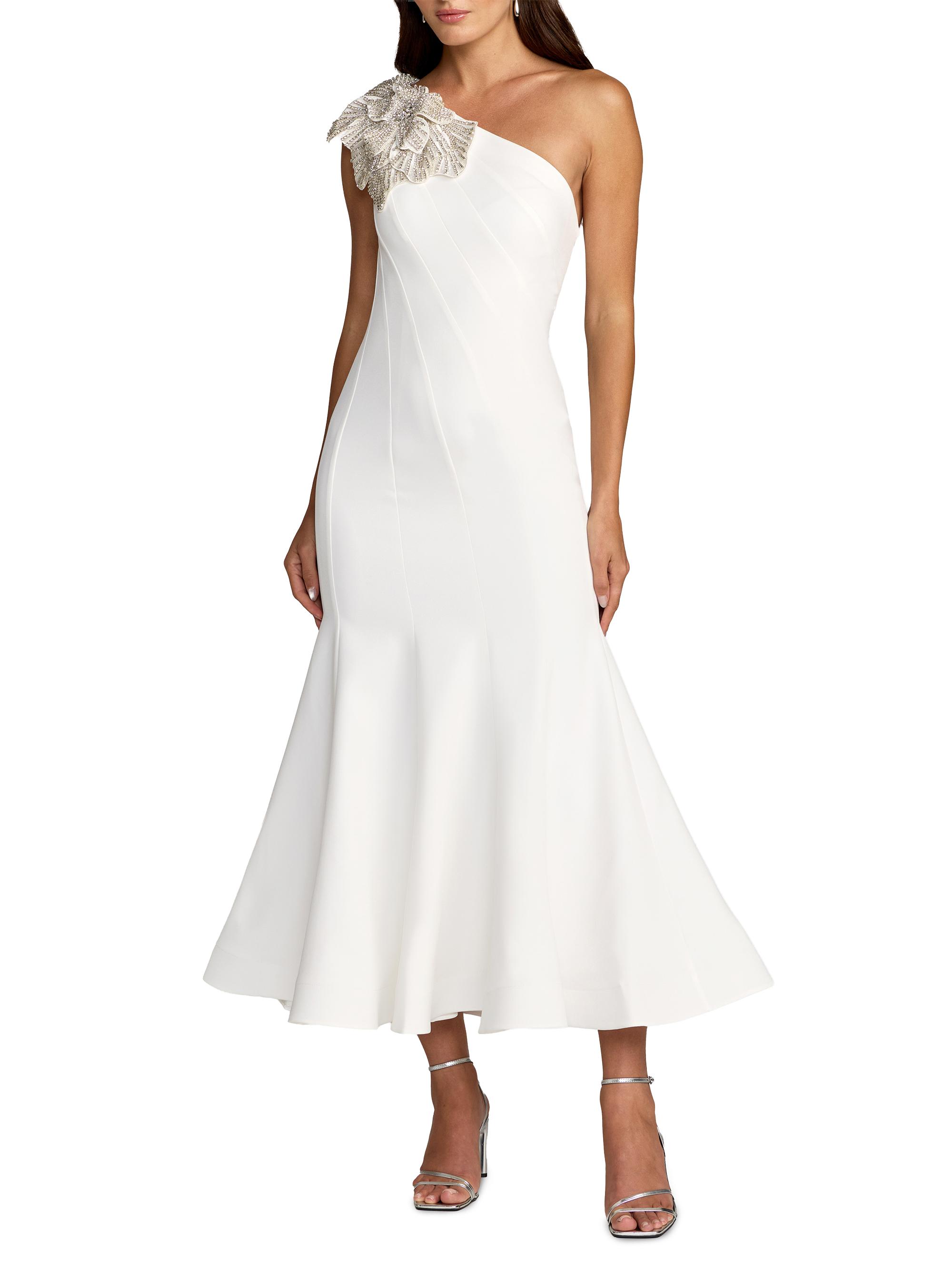 Mac Duggal Women's Embellished Crepe One-Shoulder Mermaid Midi-Dress - | Thumbnail 4