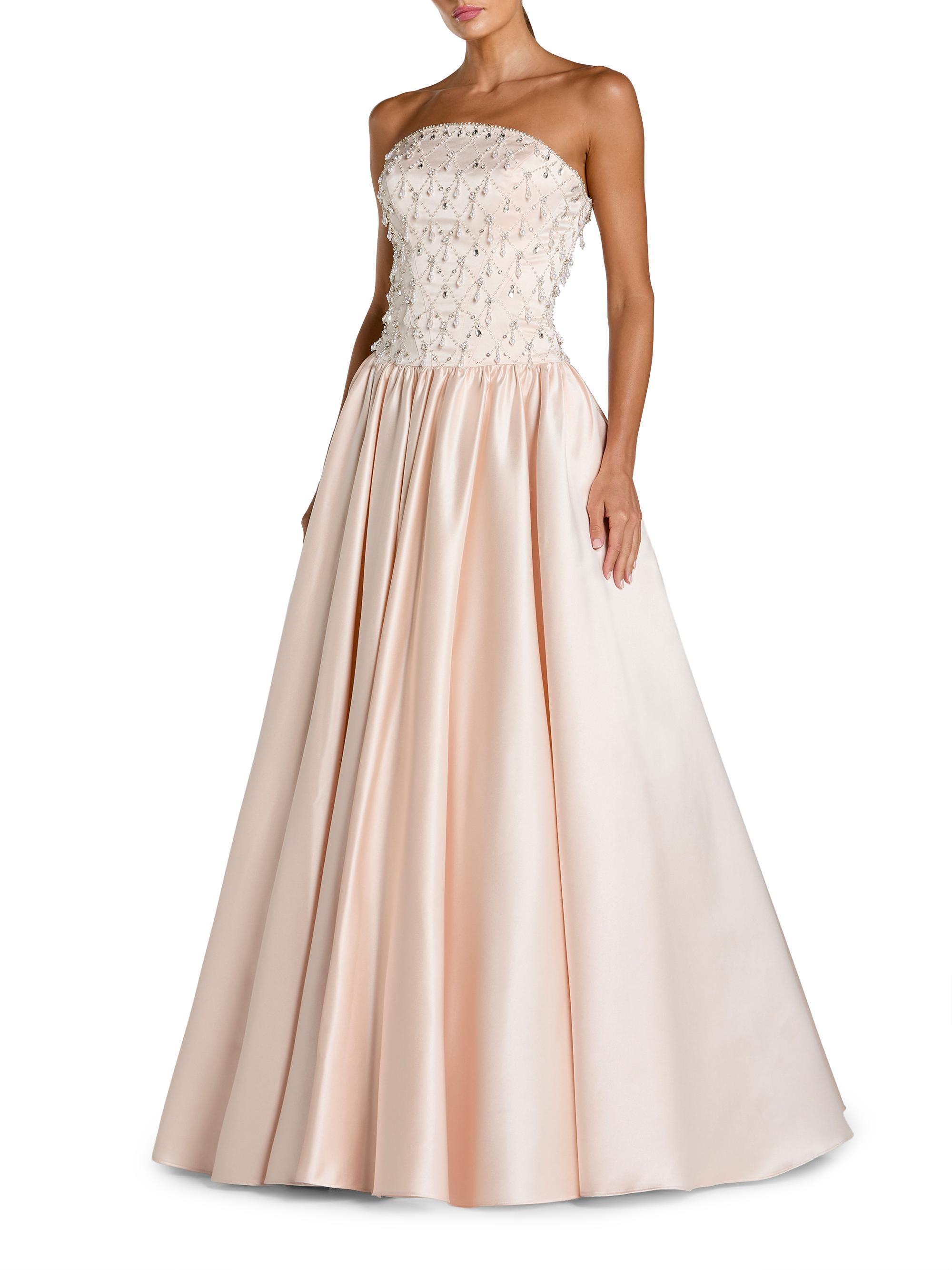 Mac Duggal Women's Embellished Satin Strapless Ball Gown - Porcelain