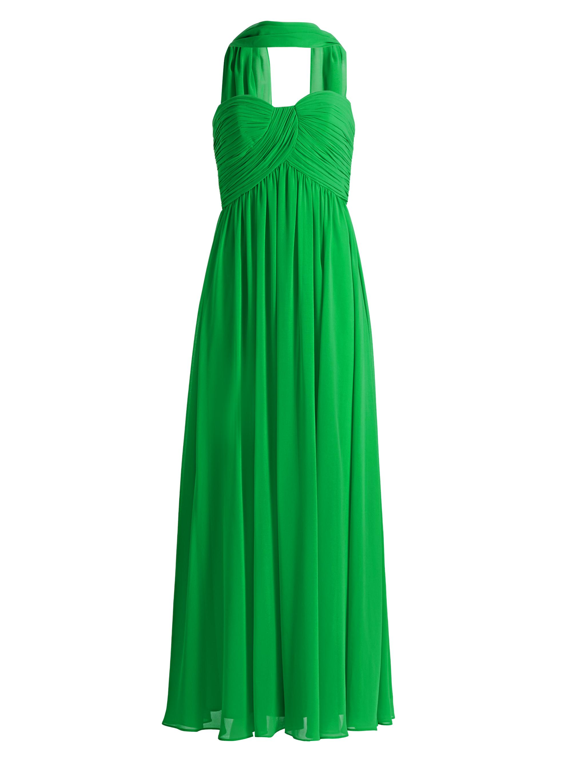 Badgley Mischka Women's Gathered Strapless Scarf-Neck Gown - Emerald