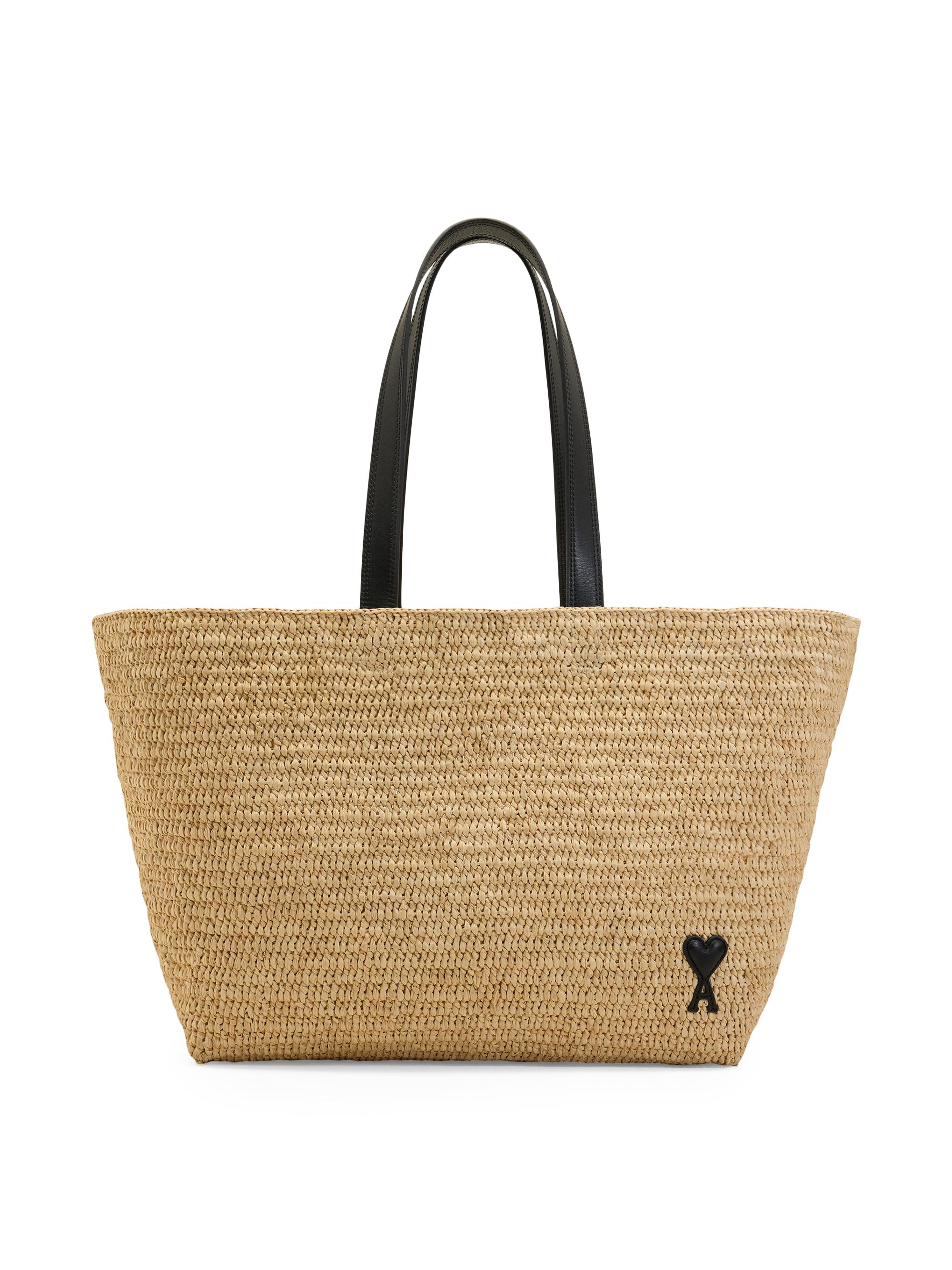 AMI Paris Men's Ami De Coeur Raffia Tote Bag - Naturel