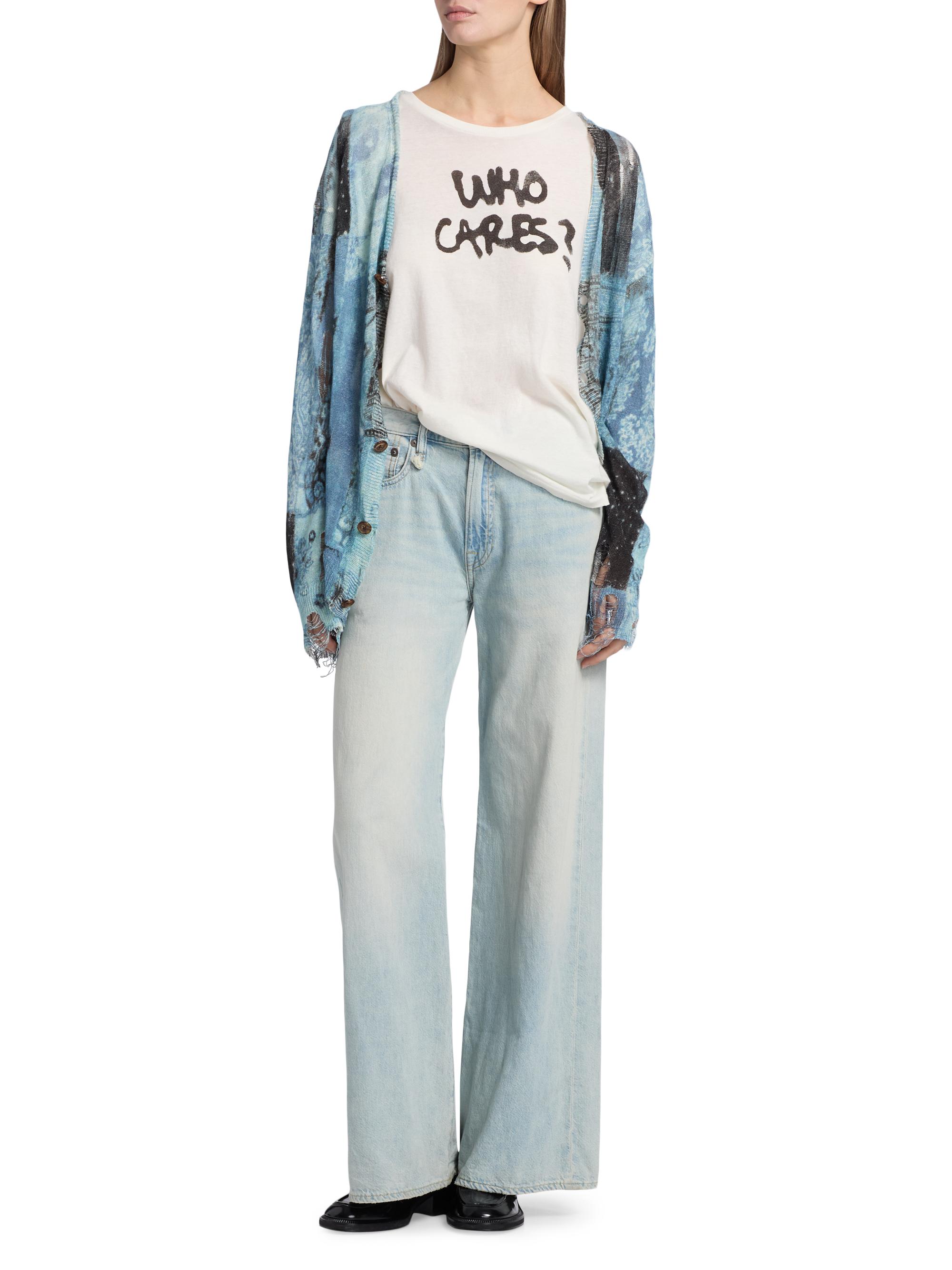 R13 Printed Linen Boyfriend Cardigan | Saks Fifth Avenue