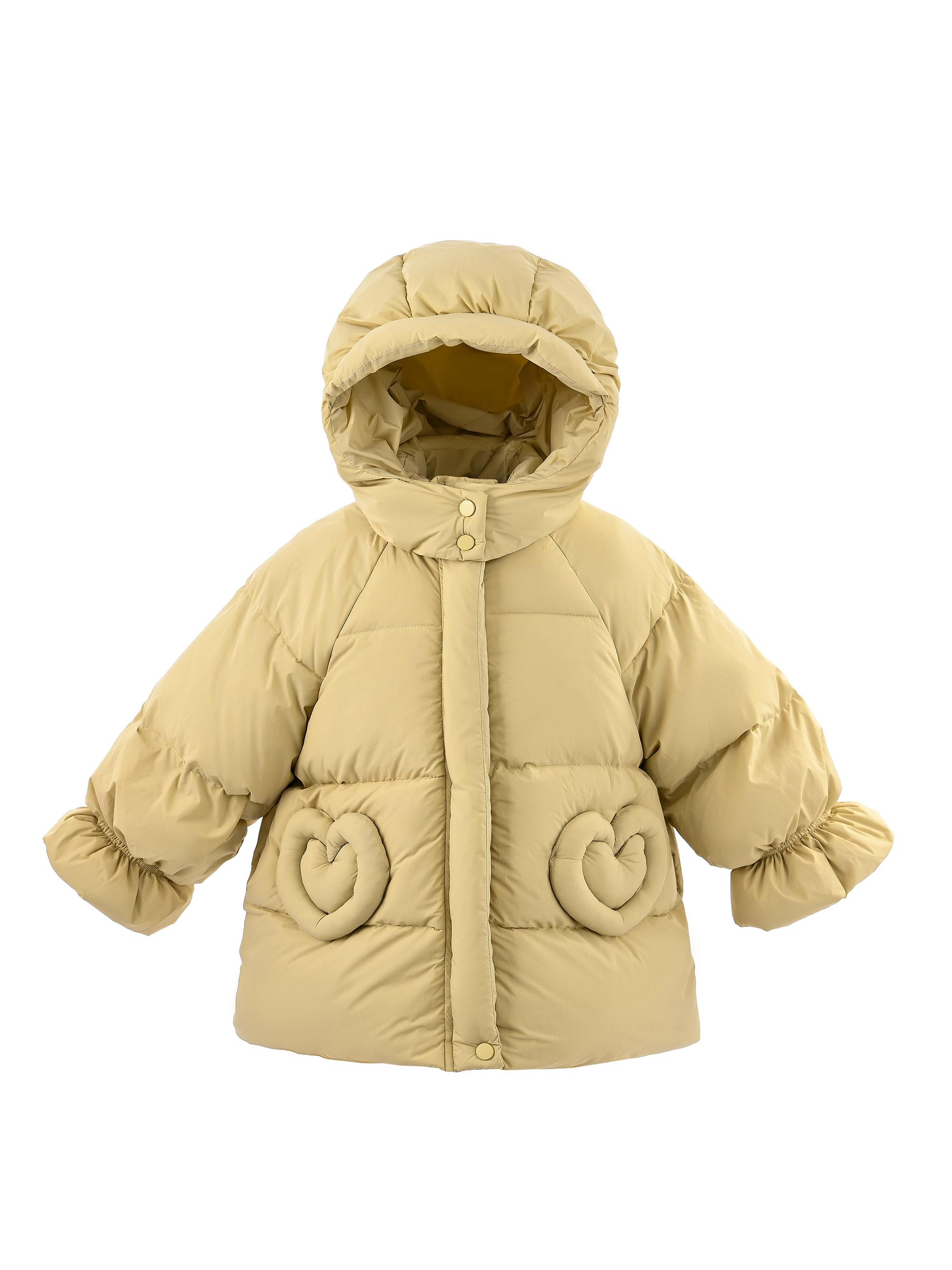 Mimi Tutu Little Girl's & Girl's Glow Heart-Pocket Puffer Jacket - Yellow