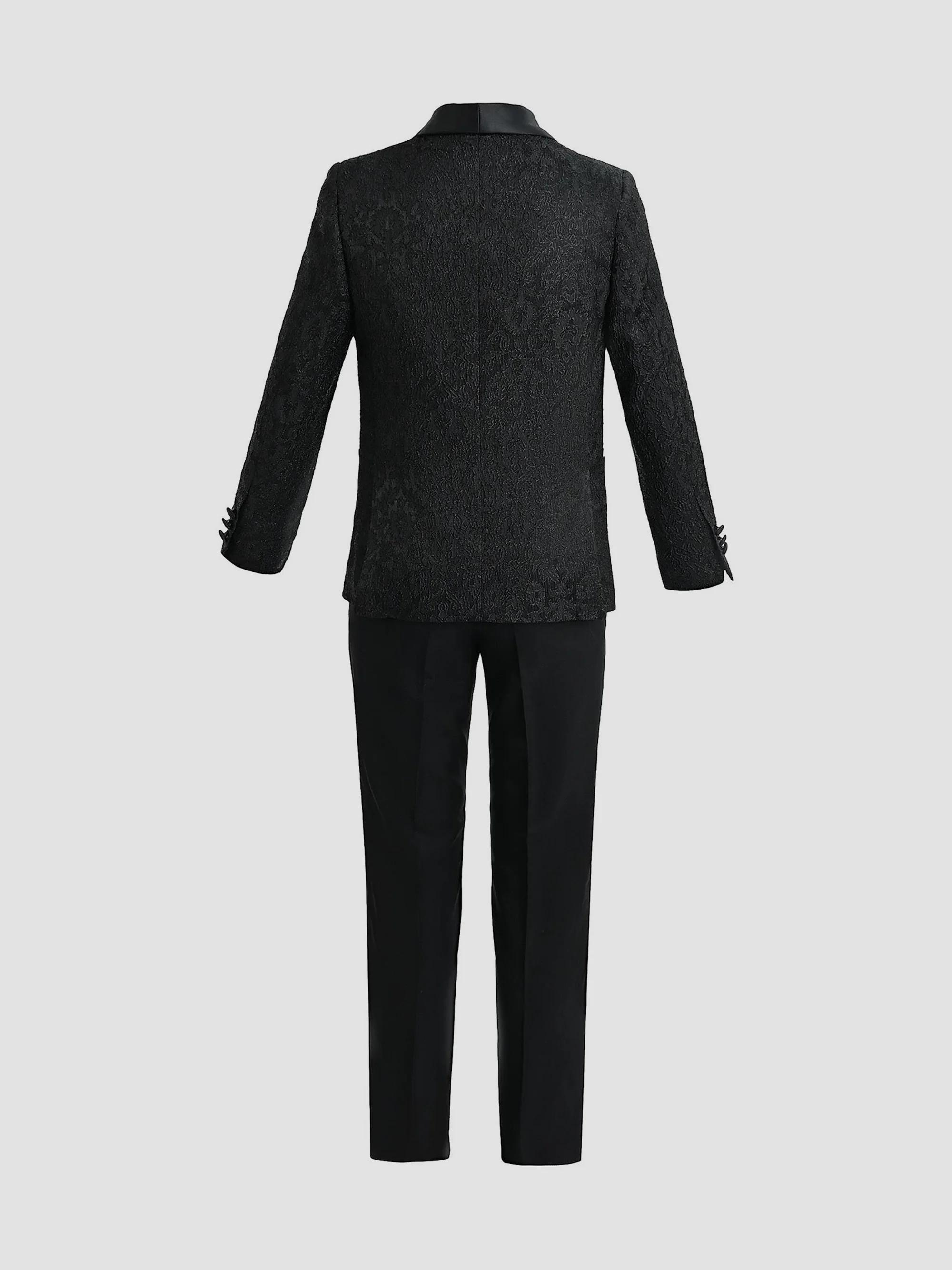 Moustache Little Boy's & Boy's Textured Suit Set with Satin Lapels ...