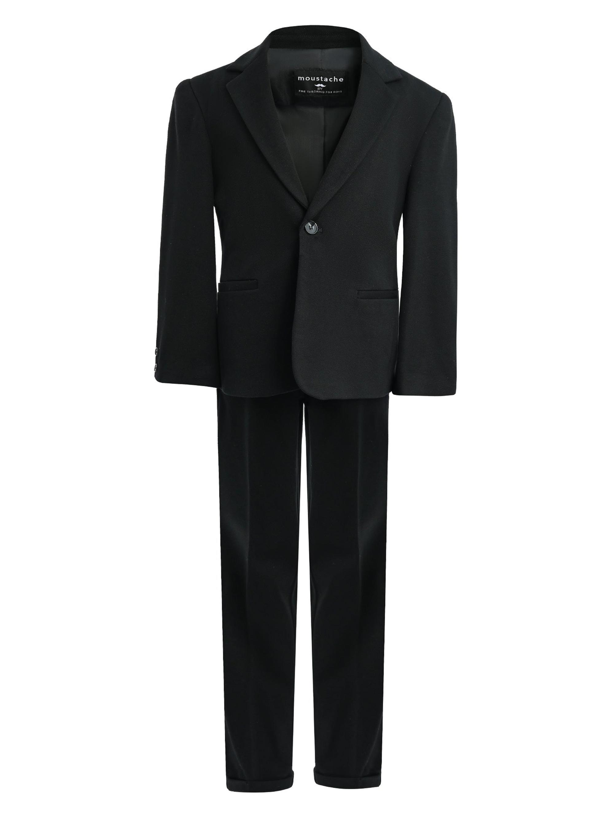 Moustache Little Boy's & Boy's Slim-Fit Suit Set - Black