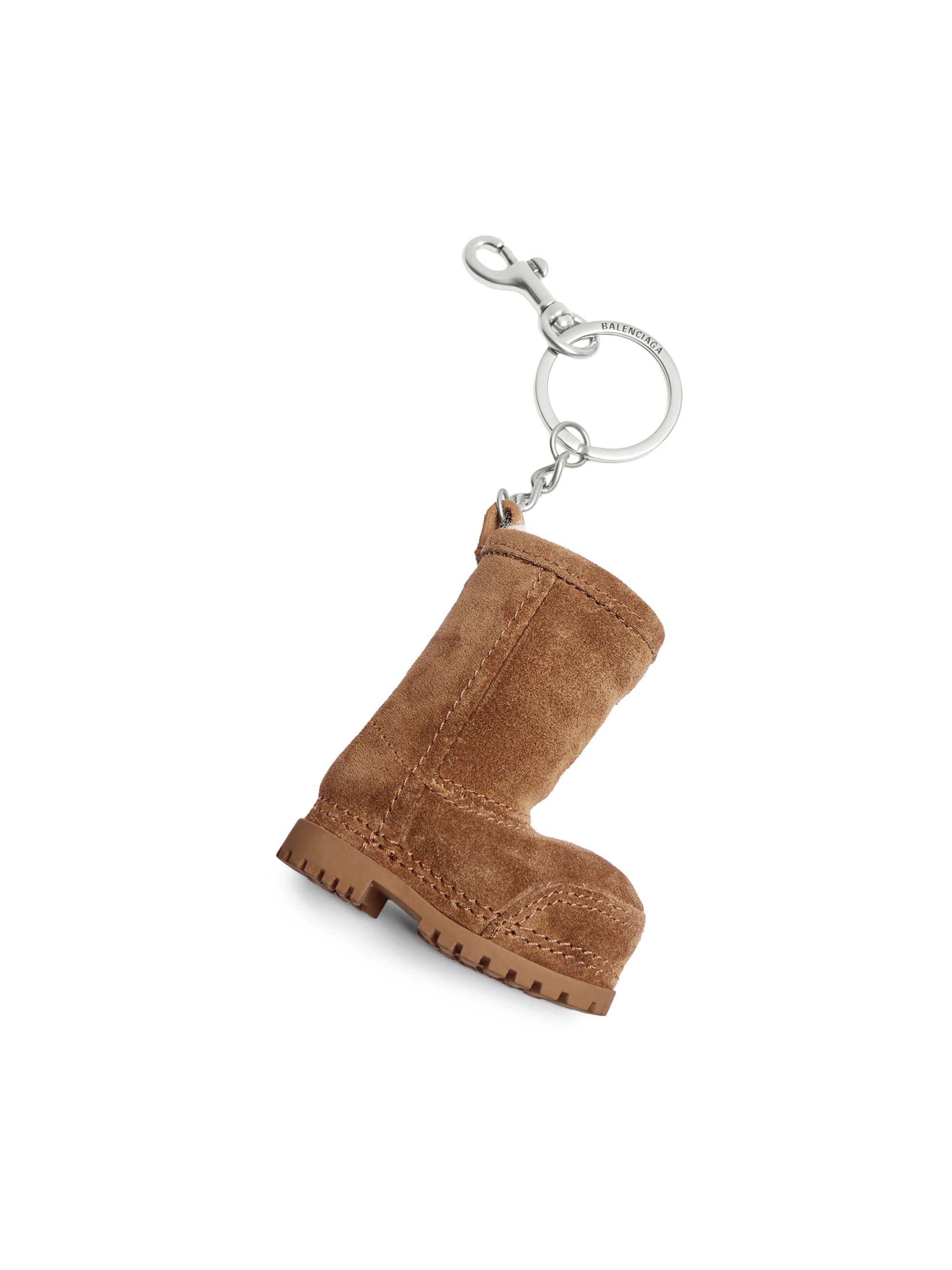 Balenciaga Women's Mini Alaska Boot Charm-Keychain - Brown