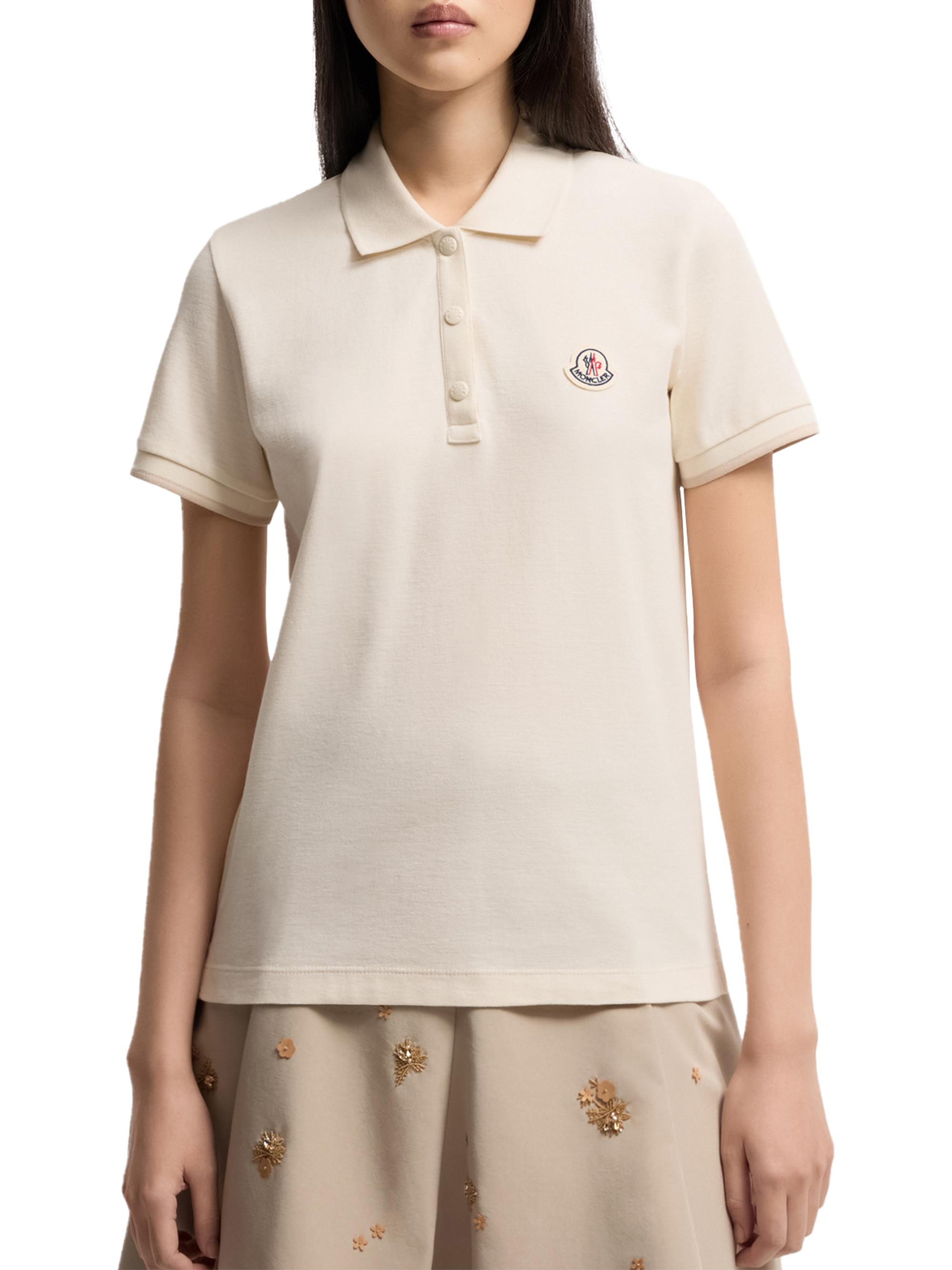 Moncler Women's Polo Shirt in Cotton Piquet - White