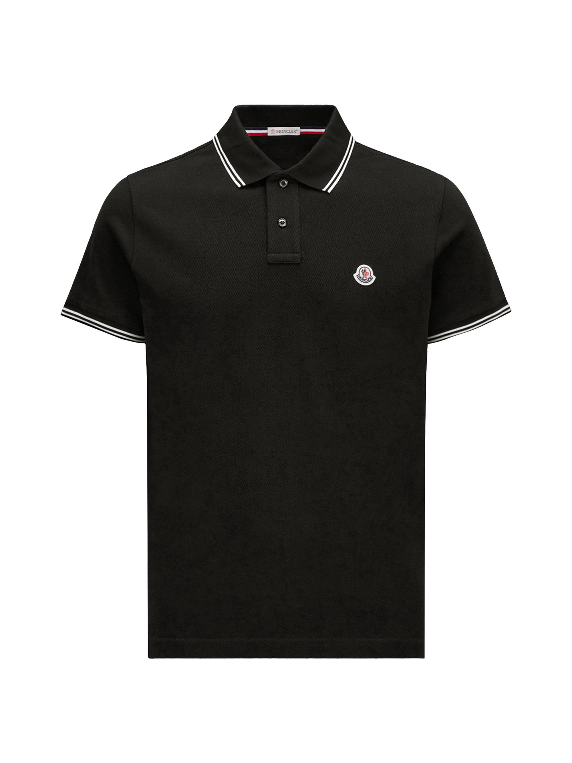 Moncler Men's Polo Shirt in Cotton - Black