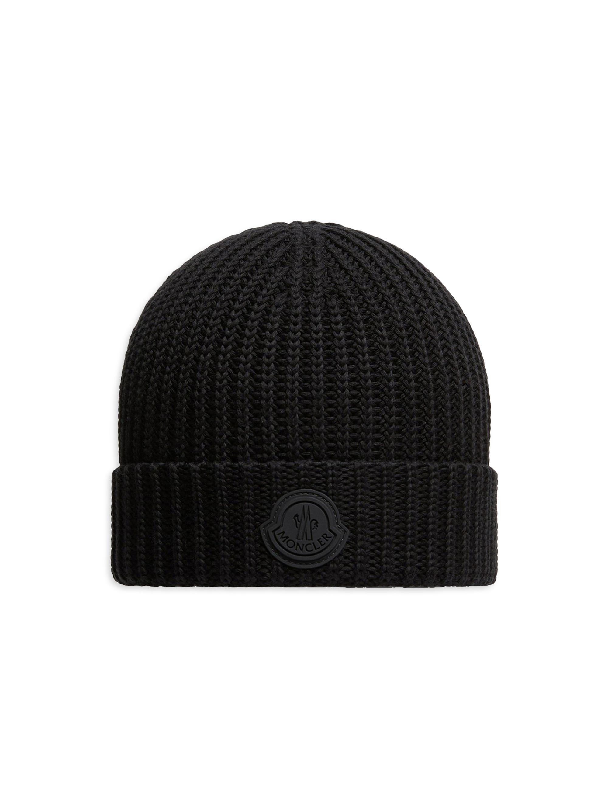 Moncler Men's Beanie Hat in Cotton - Black