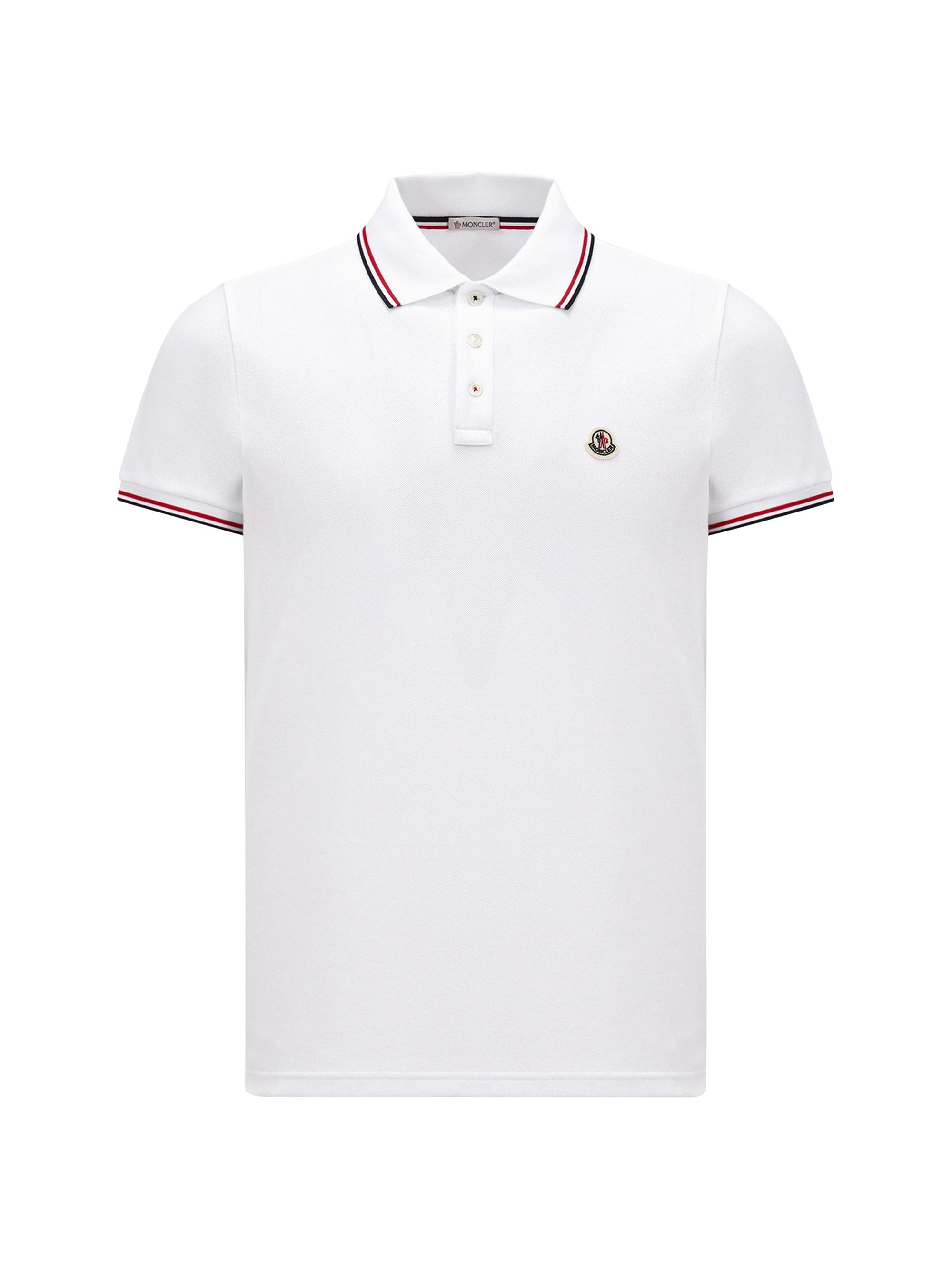 Moncler Men's Polo Shirt in Cotton Piquet - Optical White