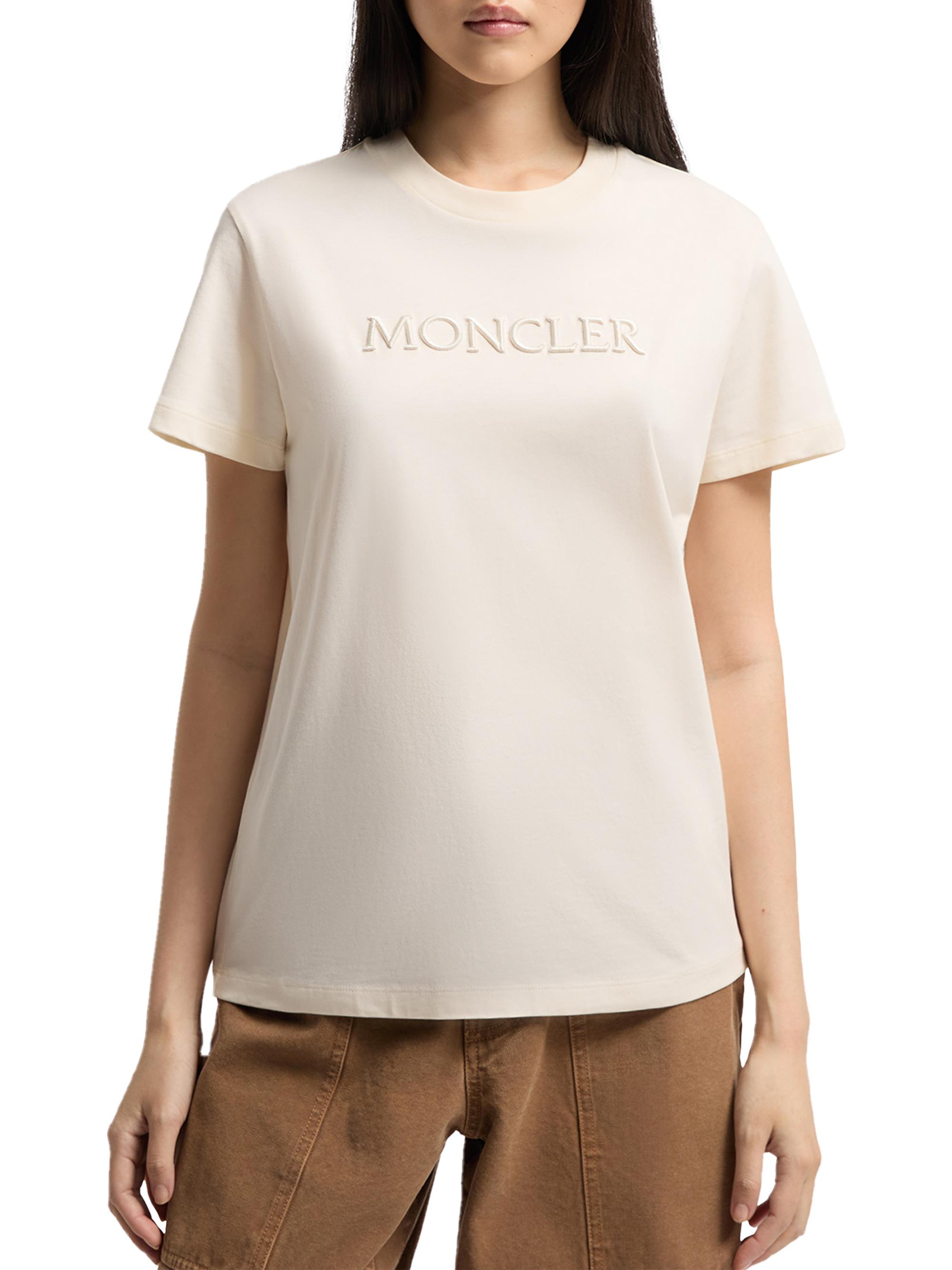 Moncler Women's Crewneck T-Shirt in Cotton - White