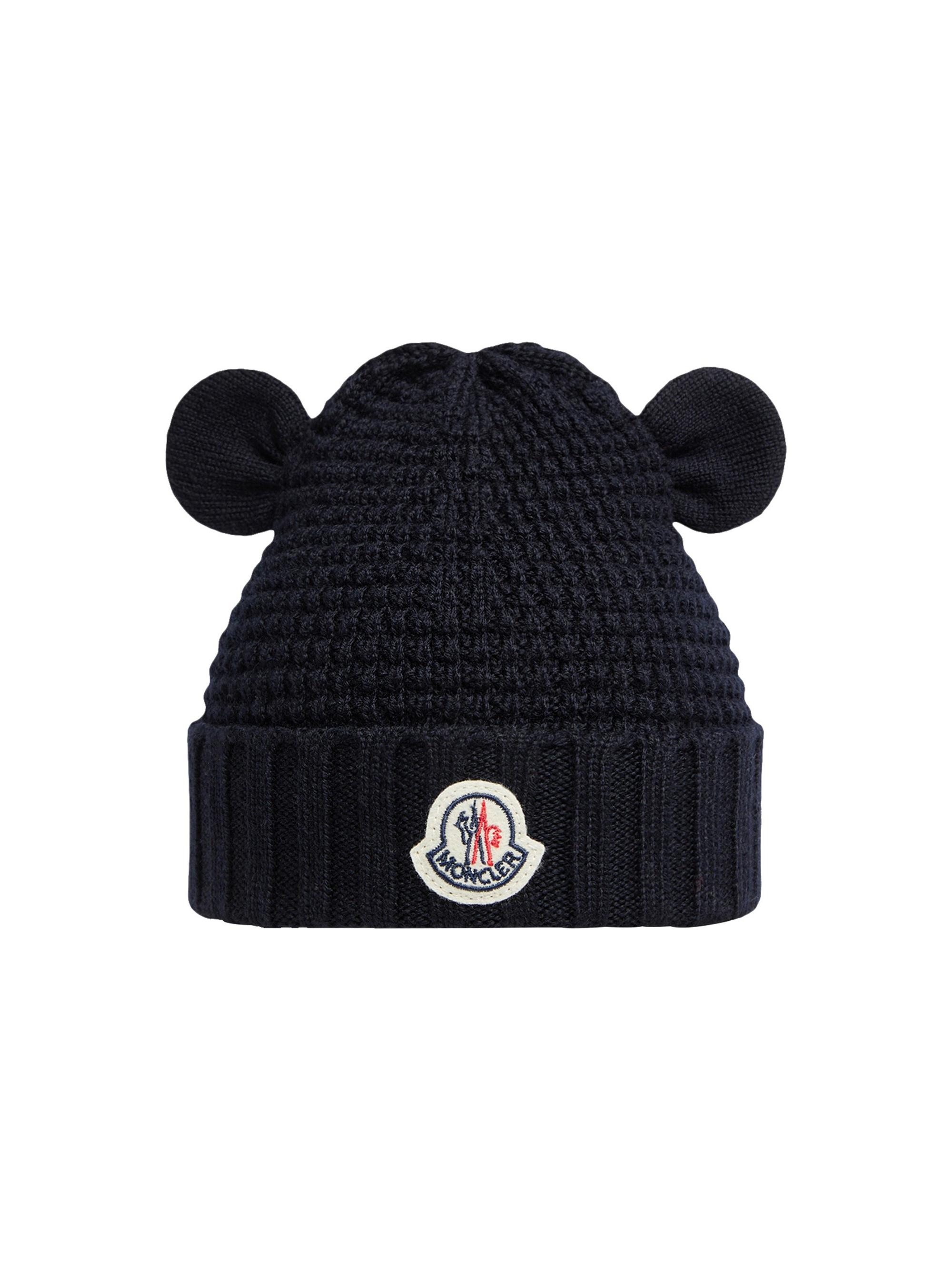 Moncler Newborn's Beanie in Wool - Navy Blue