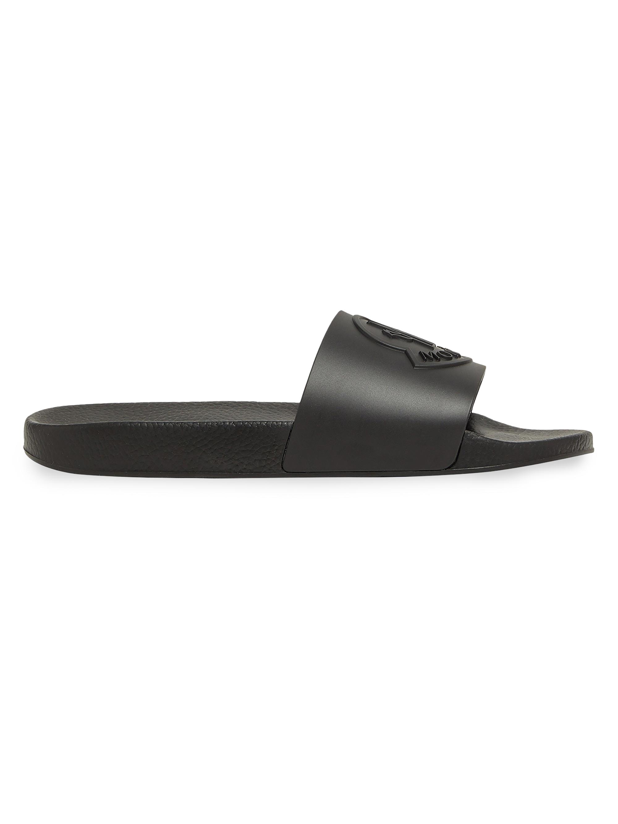 Moncler Men's Base Slides in Rubber - Black