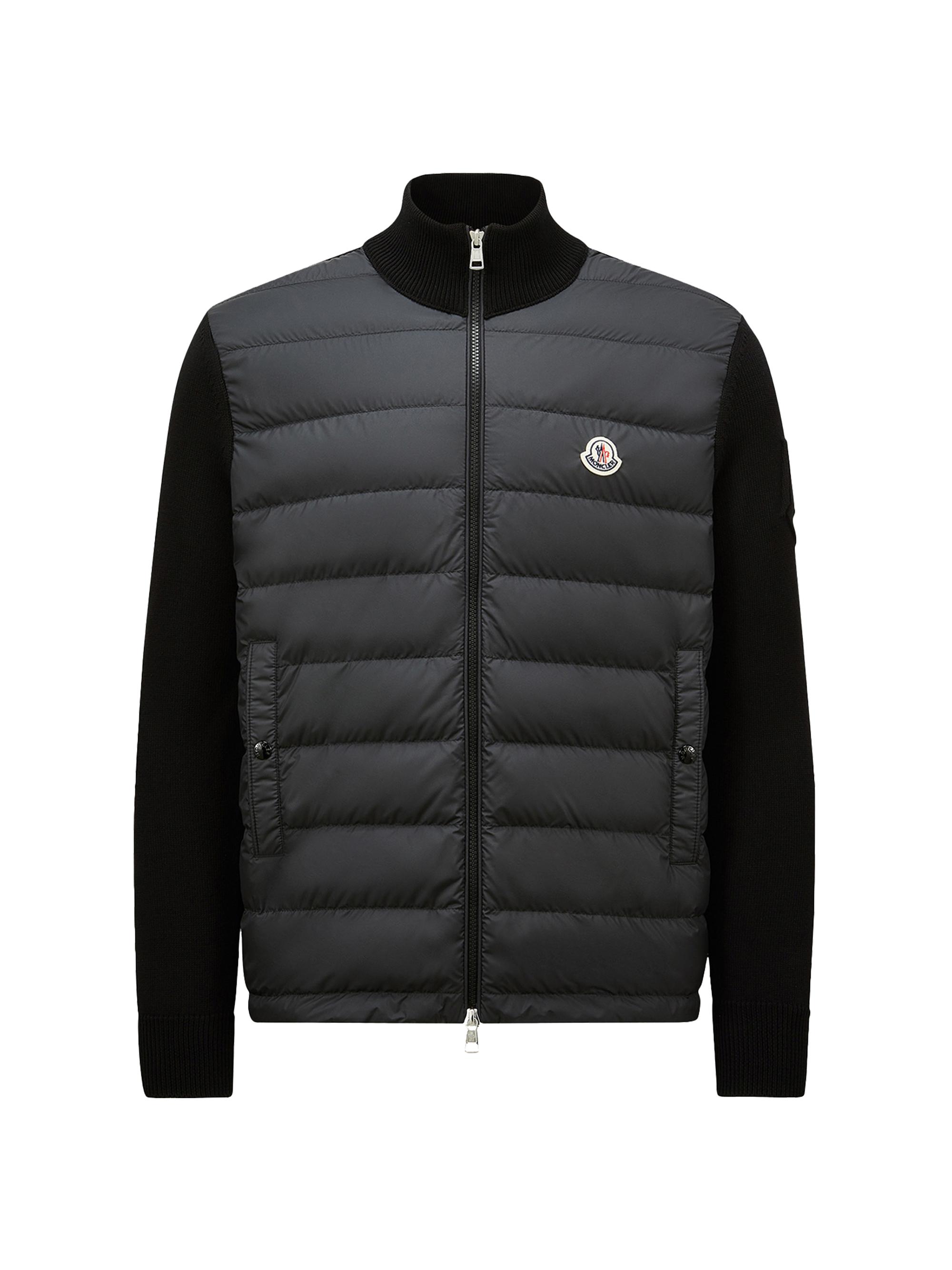 Moncler Men's Down-Filled Cardigan in Cotton - Black