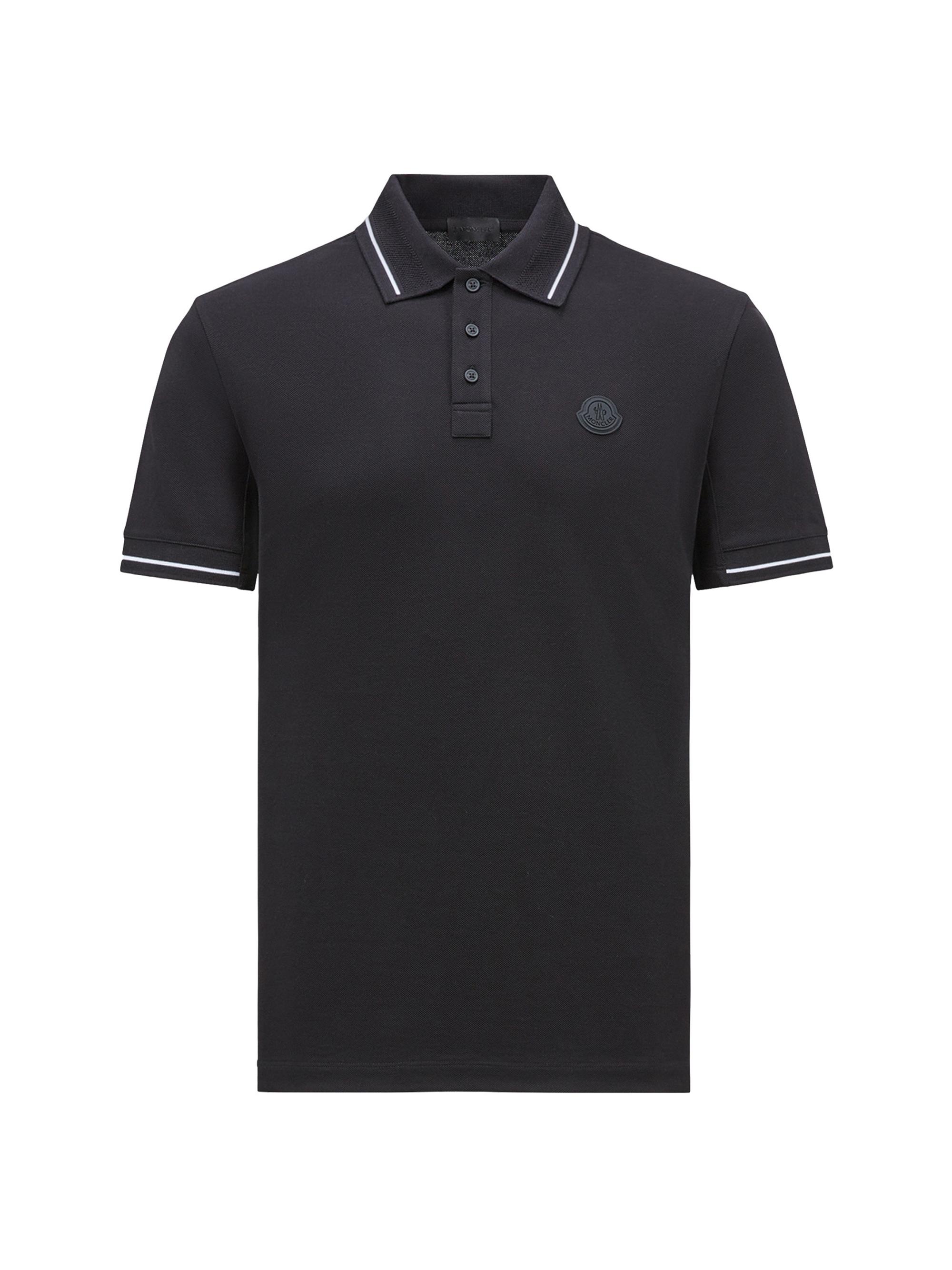 Moncler Men's Polo Shirt in Cotton - Black