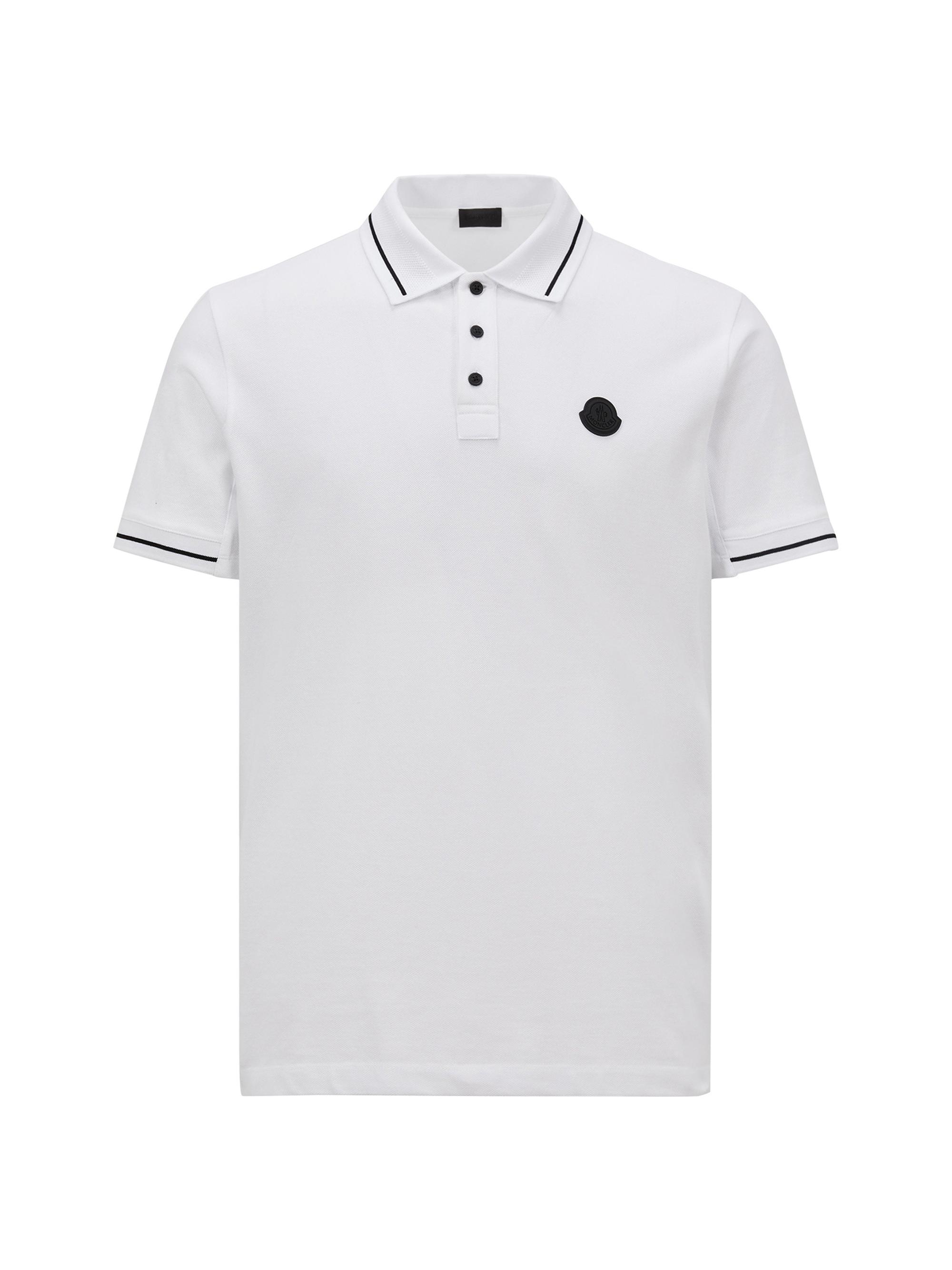 Moncler Men's Polo Shirt in Cotton - Optical White