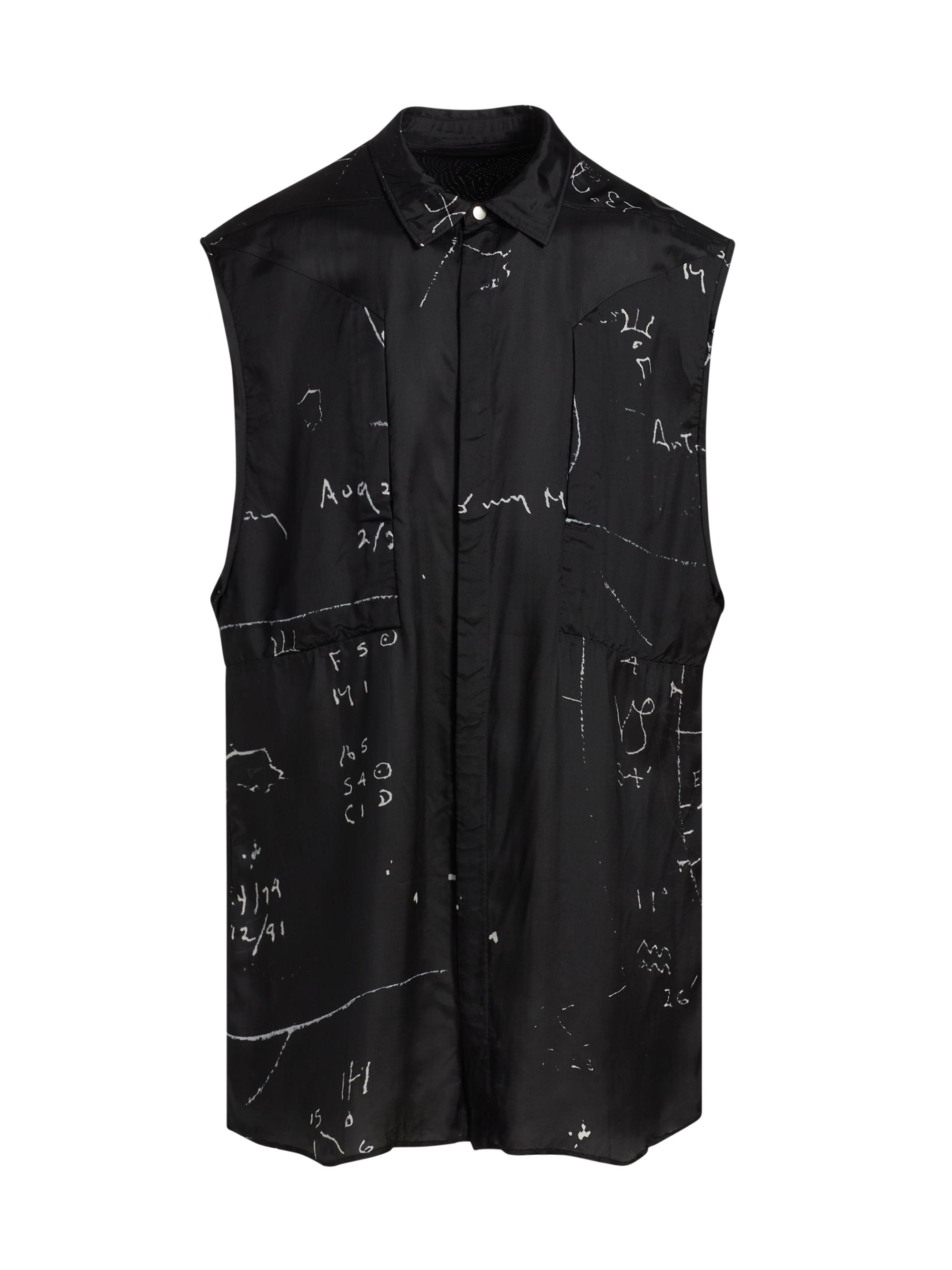 Rick Owens Men's Camicia Senza Abstract Vest - Black Milk