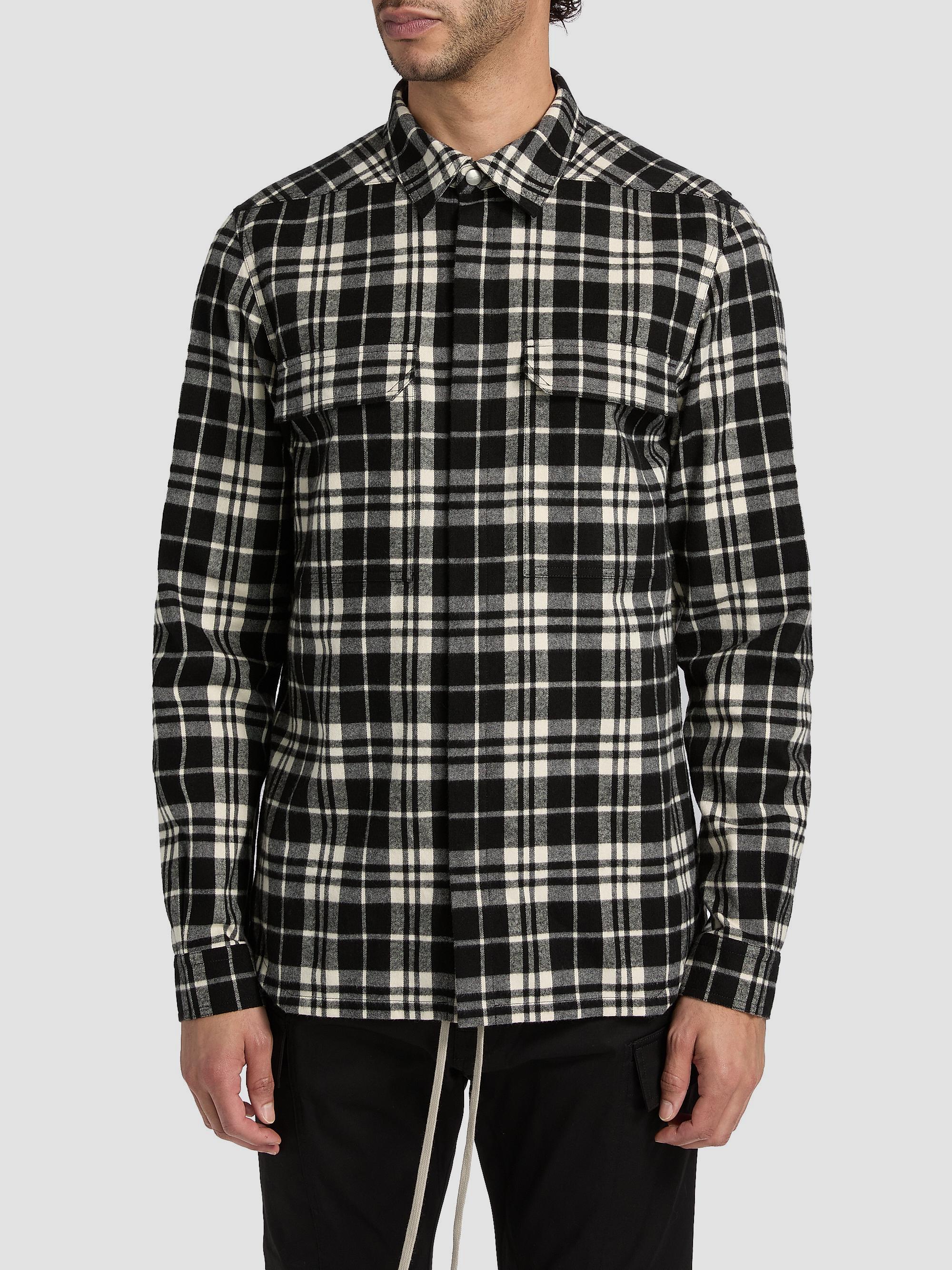 Rick Owens Plaid Cotton Overshirt | Saks Fifth Avenue