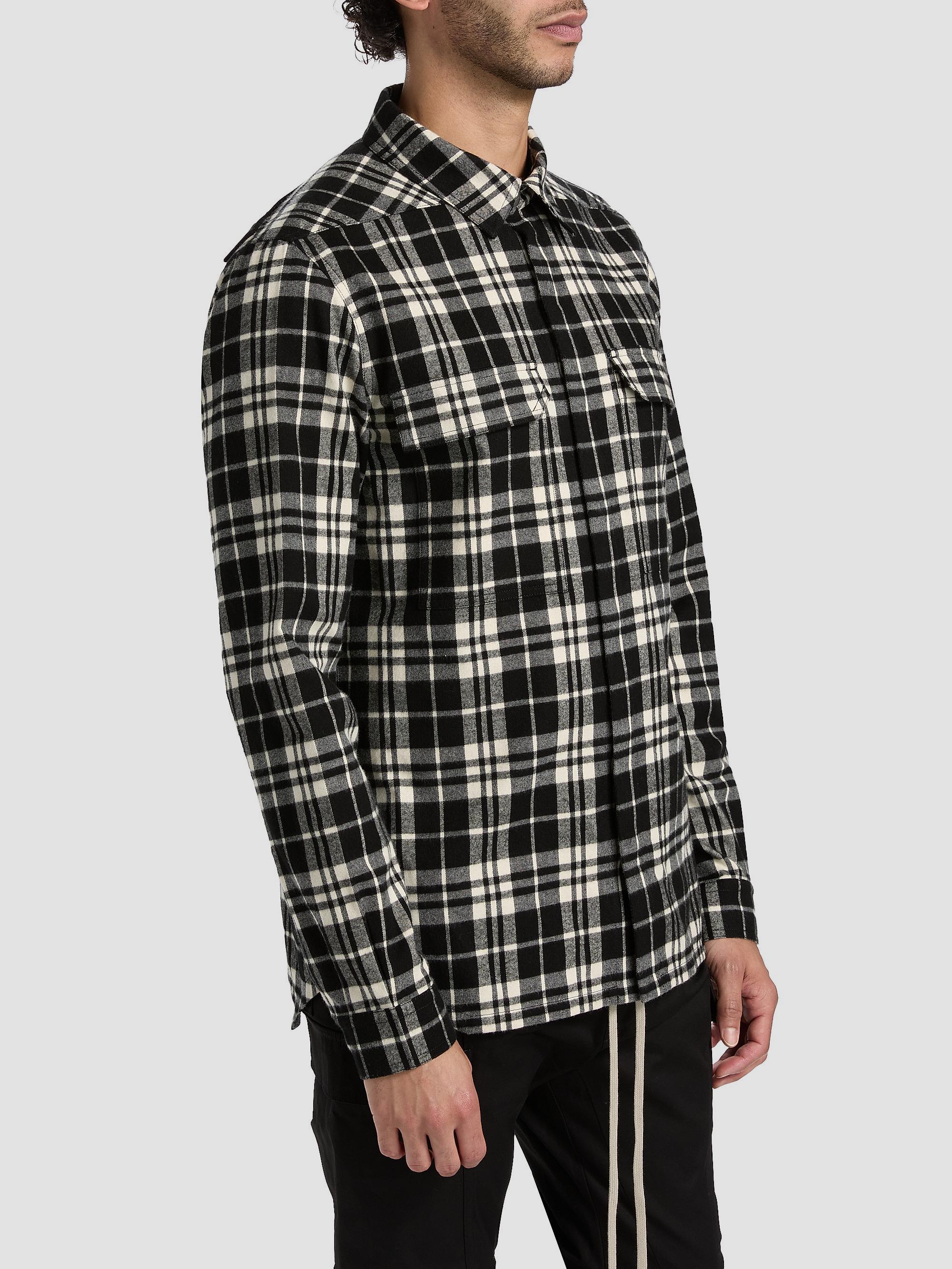 Rick Owens Plaid Cotton Overshirt | Saks Fifth Avenue