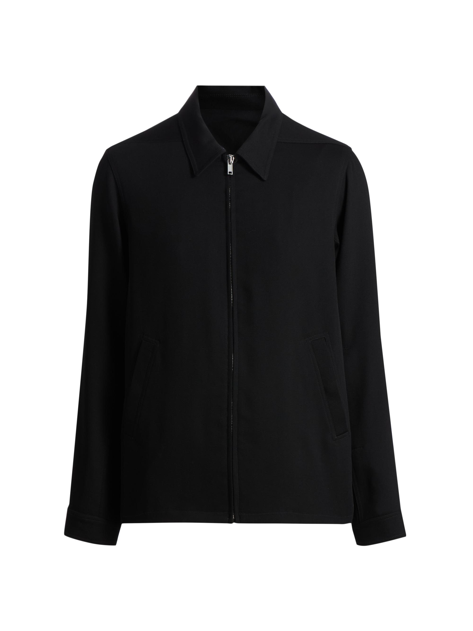Rick Owens Men's Brad Wool Point Collar Jacket - Black