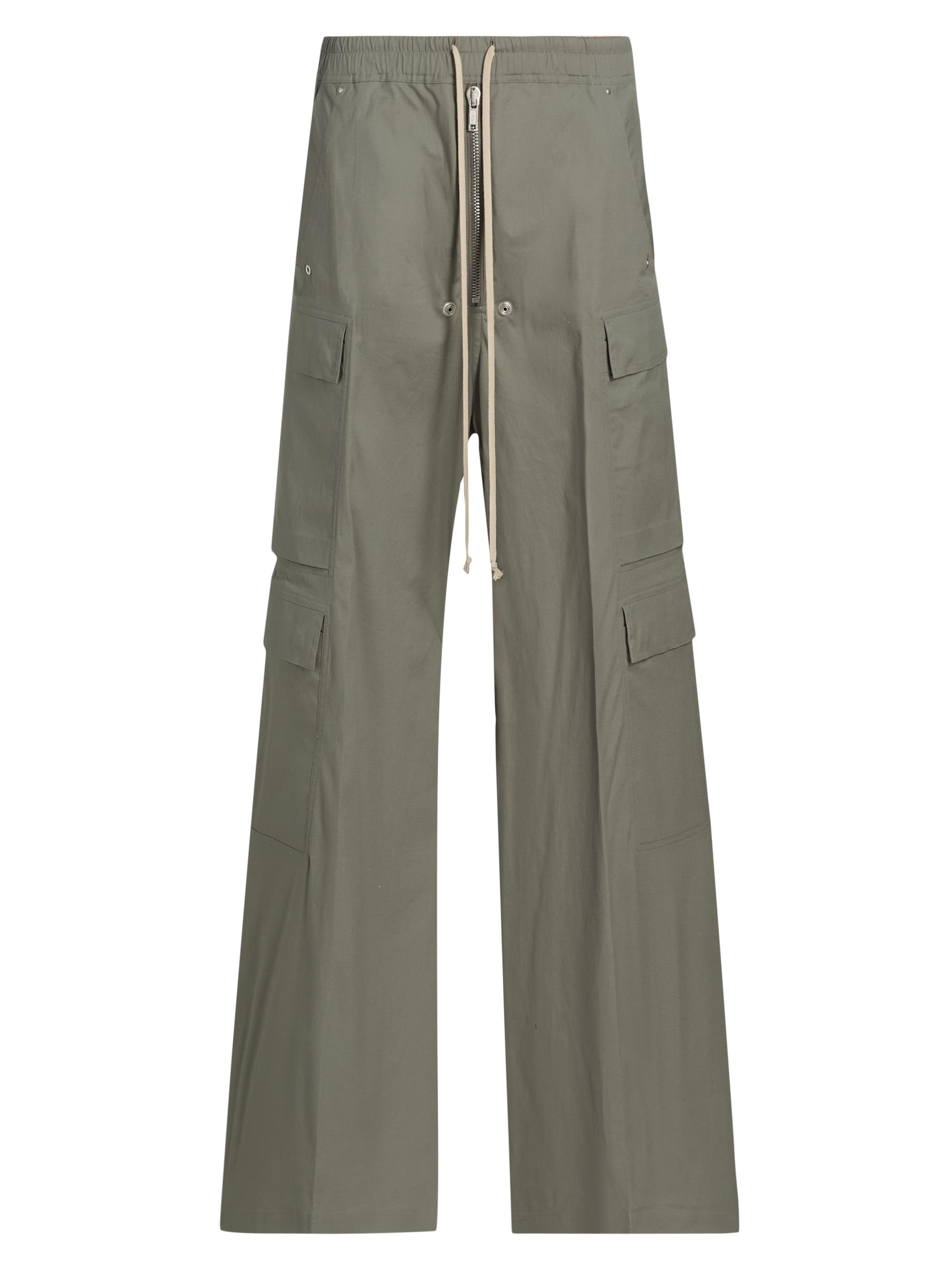 Rick Owens Men's Cargobelas Stretch-Cotton Wide-Leg Pants - Euca