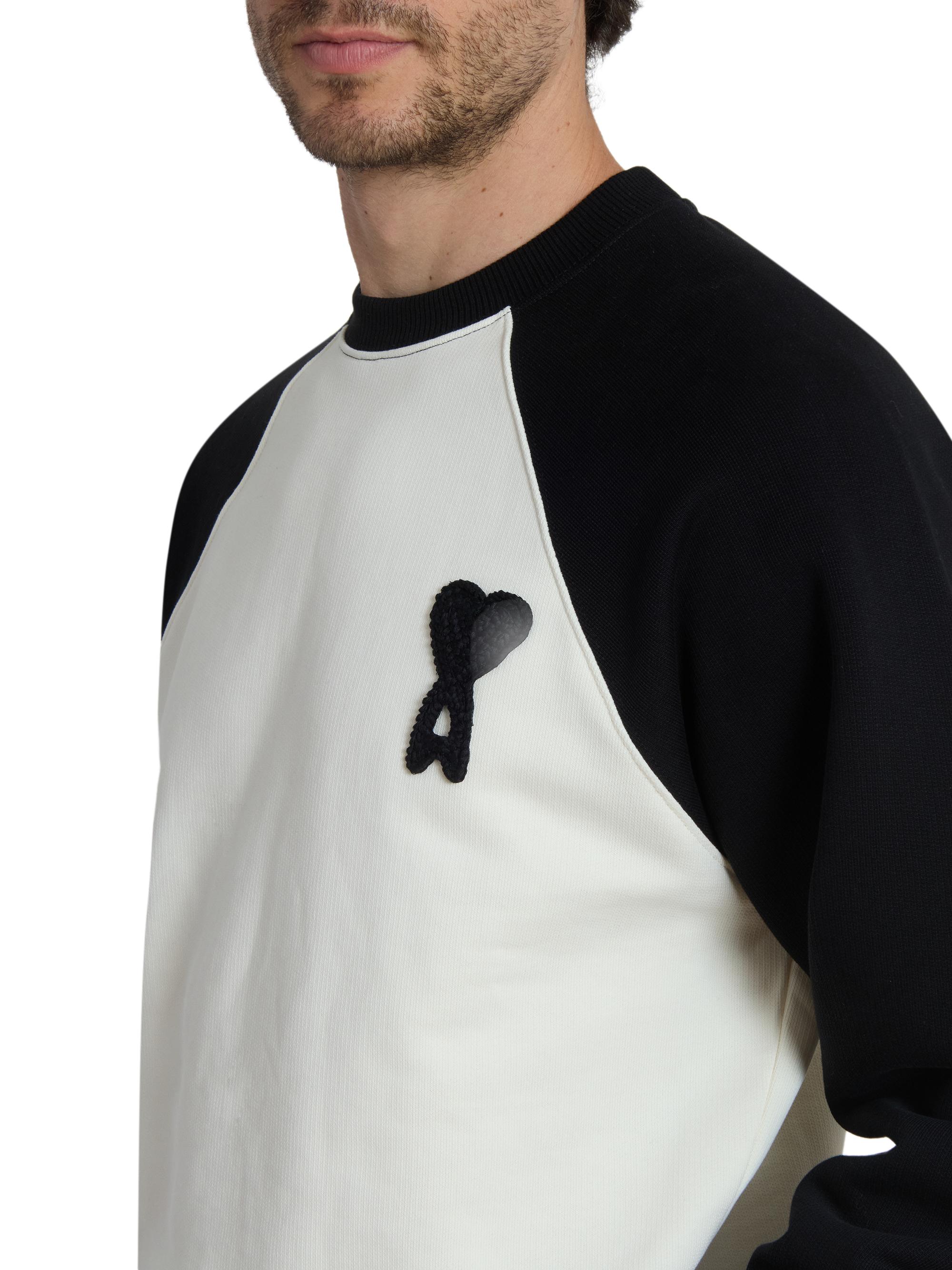 AMI Paris Boxy Crochet Ami De Coeur Raglan Sweatshirt | Saks Fifth