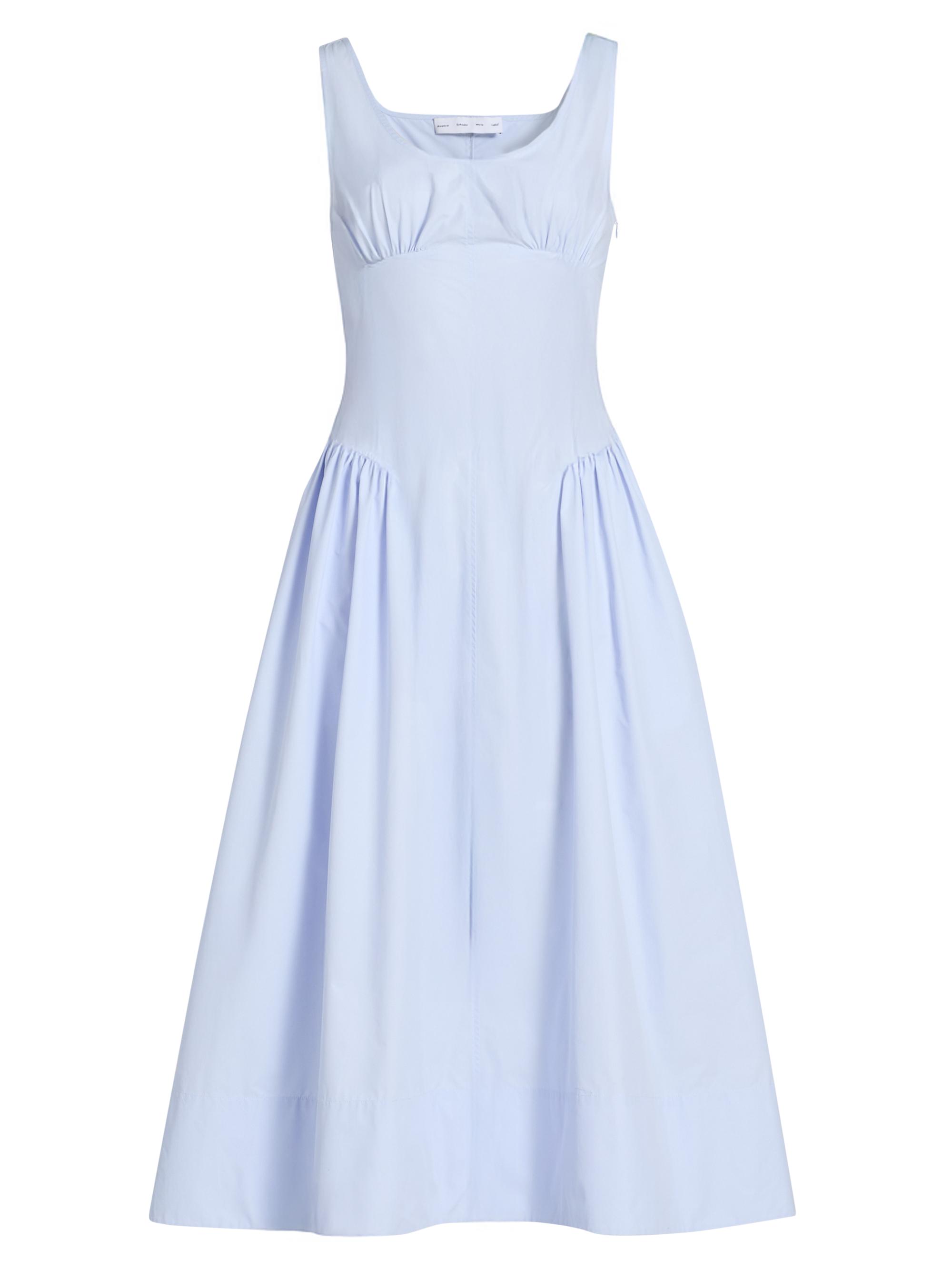 Proenza Schouler White Label Women's Kenda Tech Cotton-Blend Midi-Dress - Sky