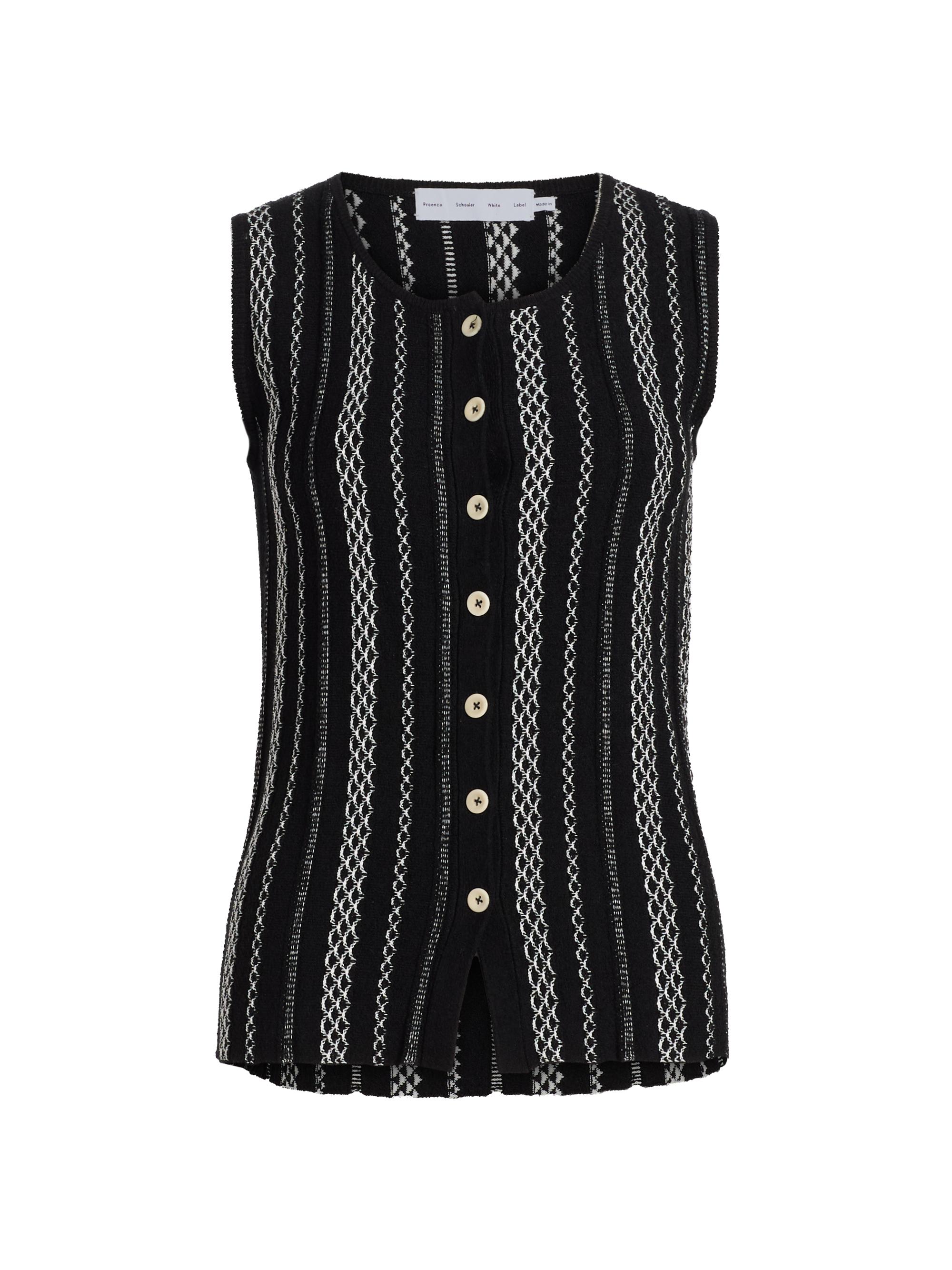 Proenza Schouler White Label Women's Alyna Textured-Knit Vest - Black White