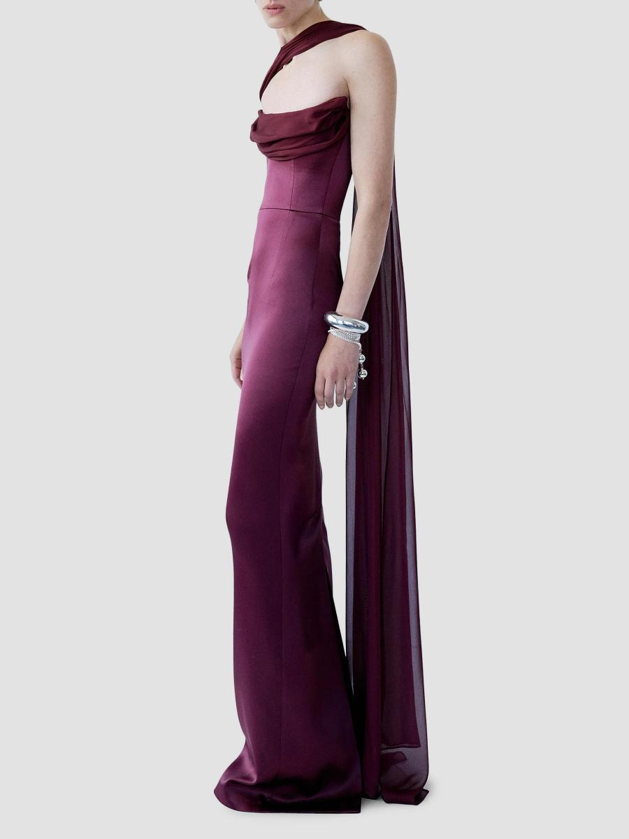 The New Arrivals Ilkyaz Ozel Julietta Satin Draped Corset Gown