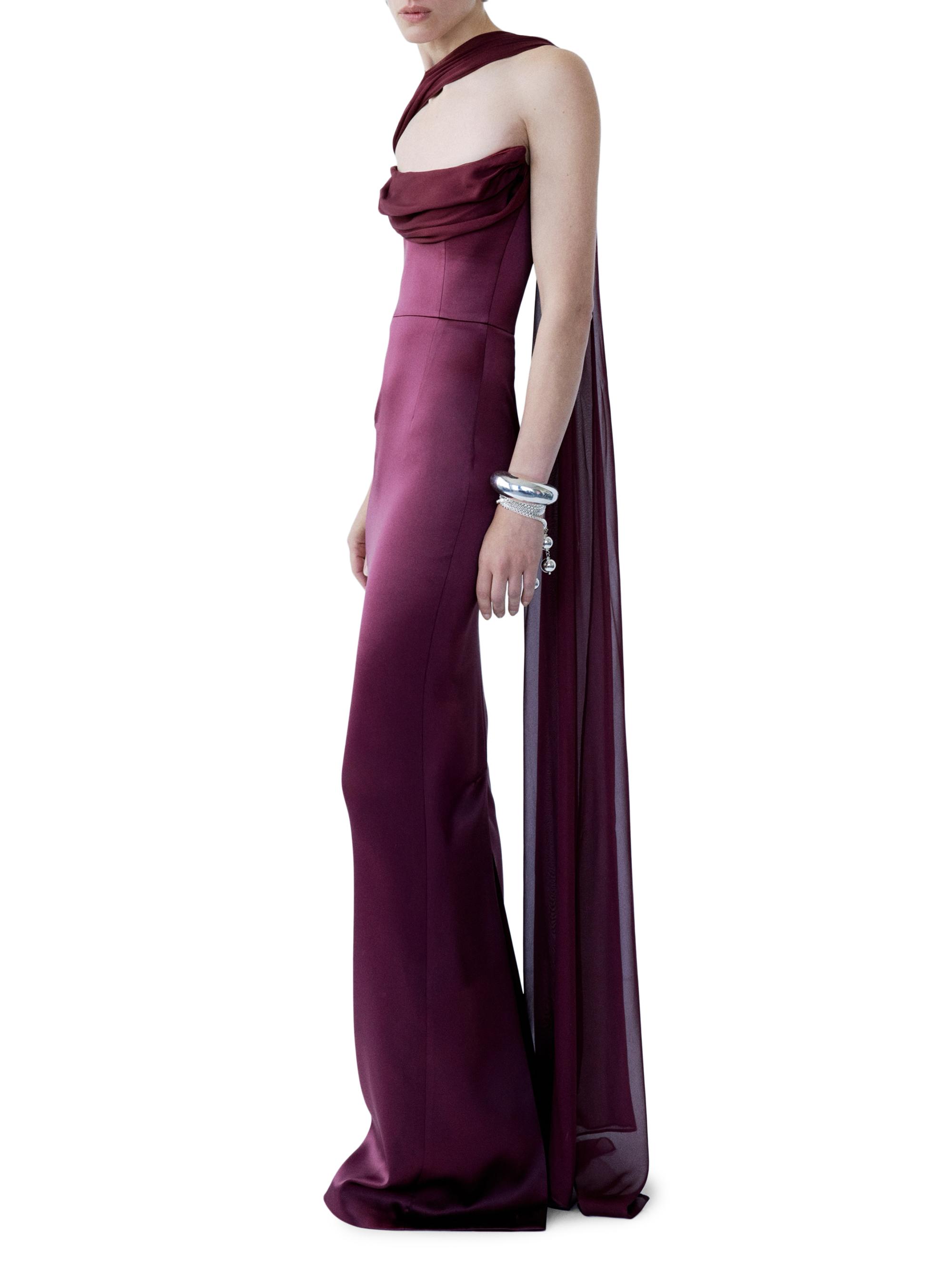 The New Arrivals Ilkyaz Ozel Women's Julietta Satin Draped Corset Gown - Blood Moon