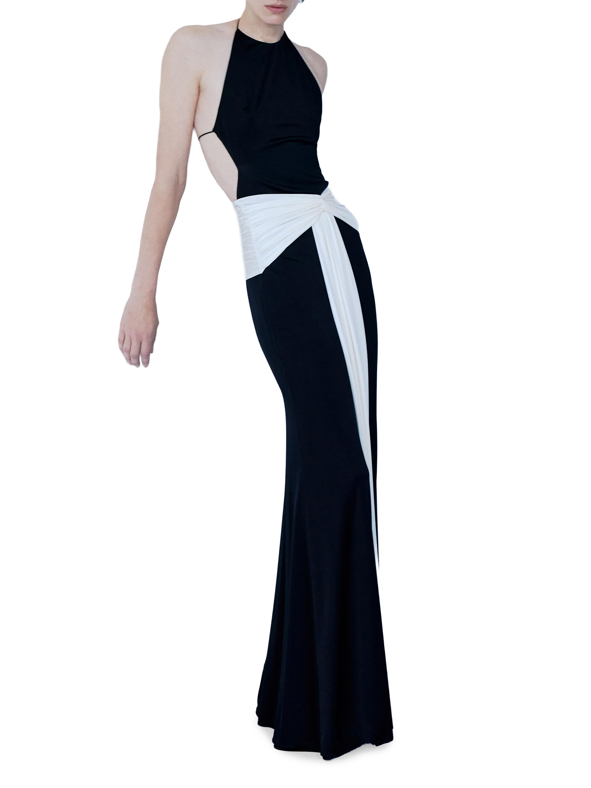 The New Arrivals Ilkyaz Ozel Women's Euphorie Jersey Halter Gown - Raven