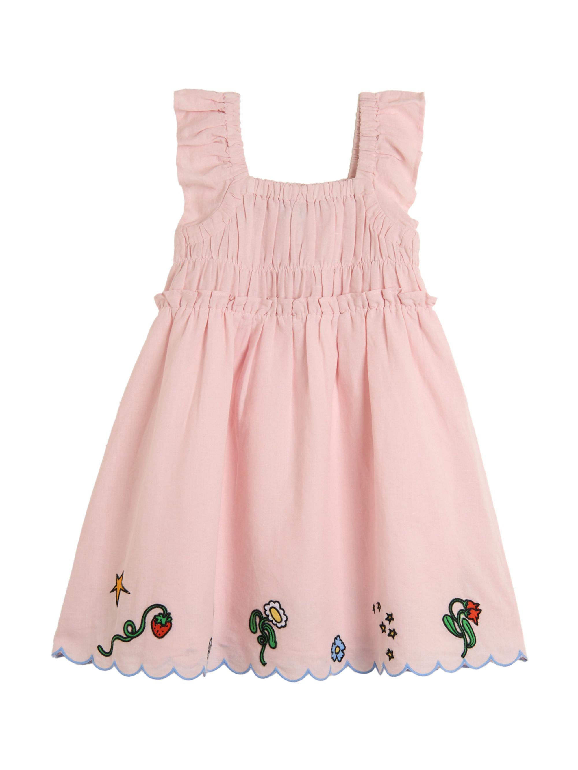 Stella McCartney Little Girl's & Girl's Embroidered Linen Dress - Pink