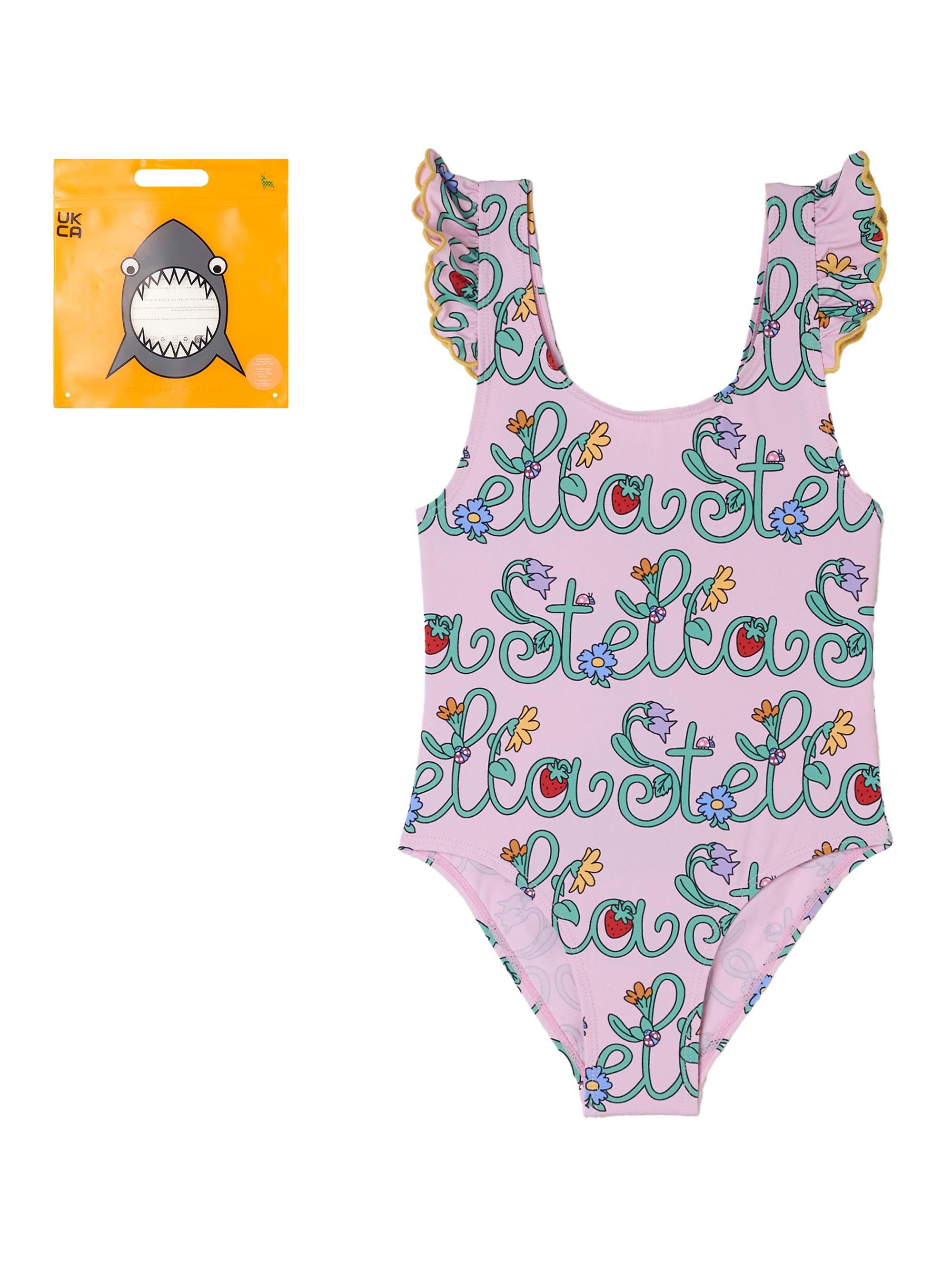 Stella McCartney Little Girl's & Girl's Logo-Print One-Piece Swimsuit - Pink