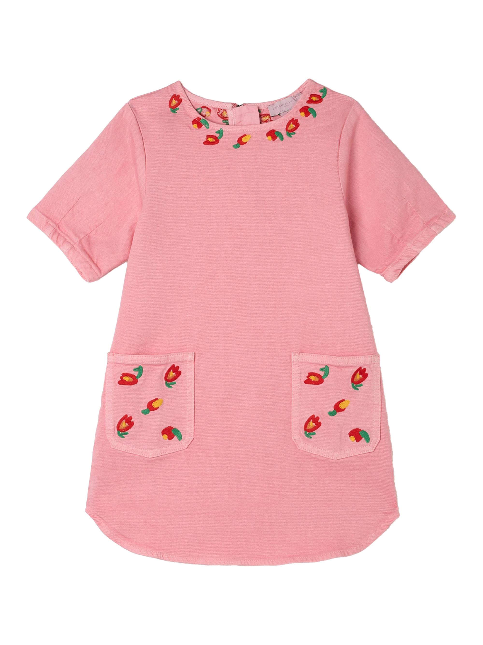Stella McCartney Little Girl's & Girl's Embroidered Cotton Gabardine Dress - Pink