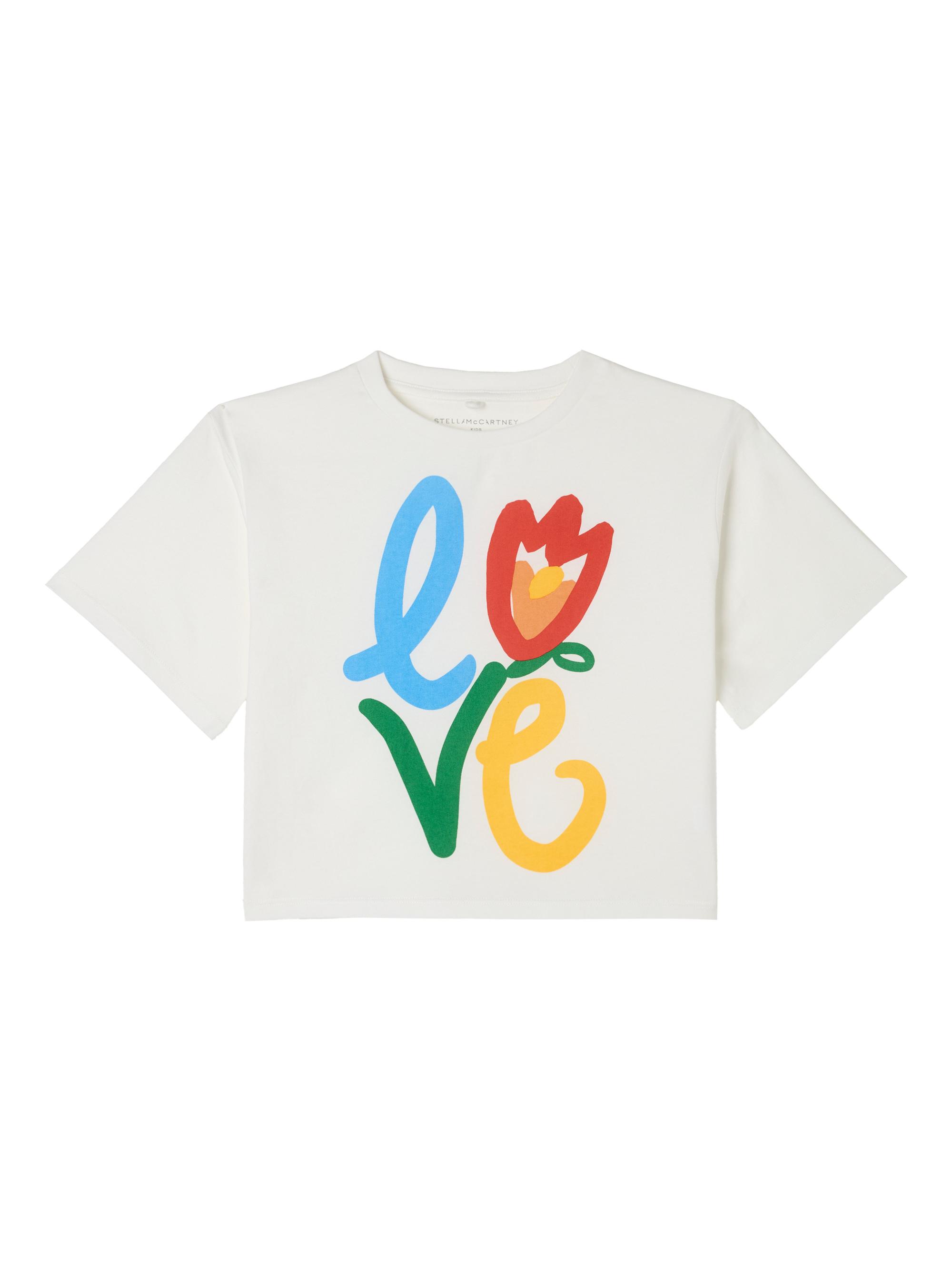 Stella McCartney Little Girl's & Girl's Love-Print Cotton Jersey T-Shirt - White