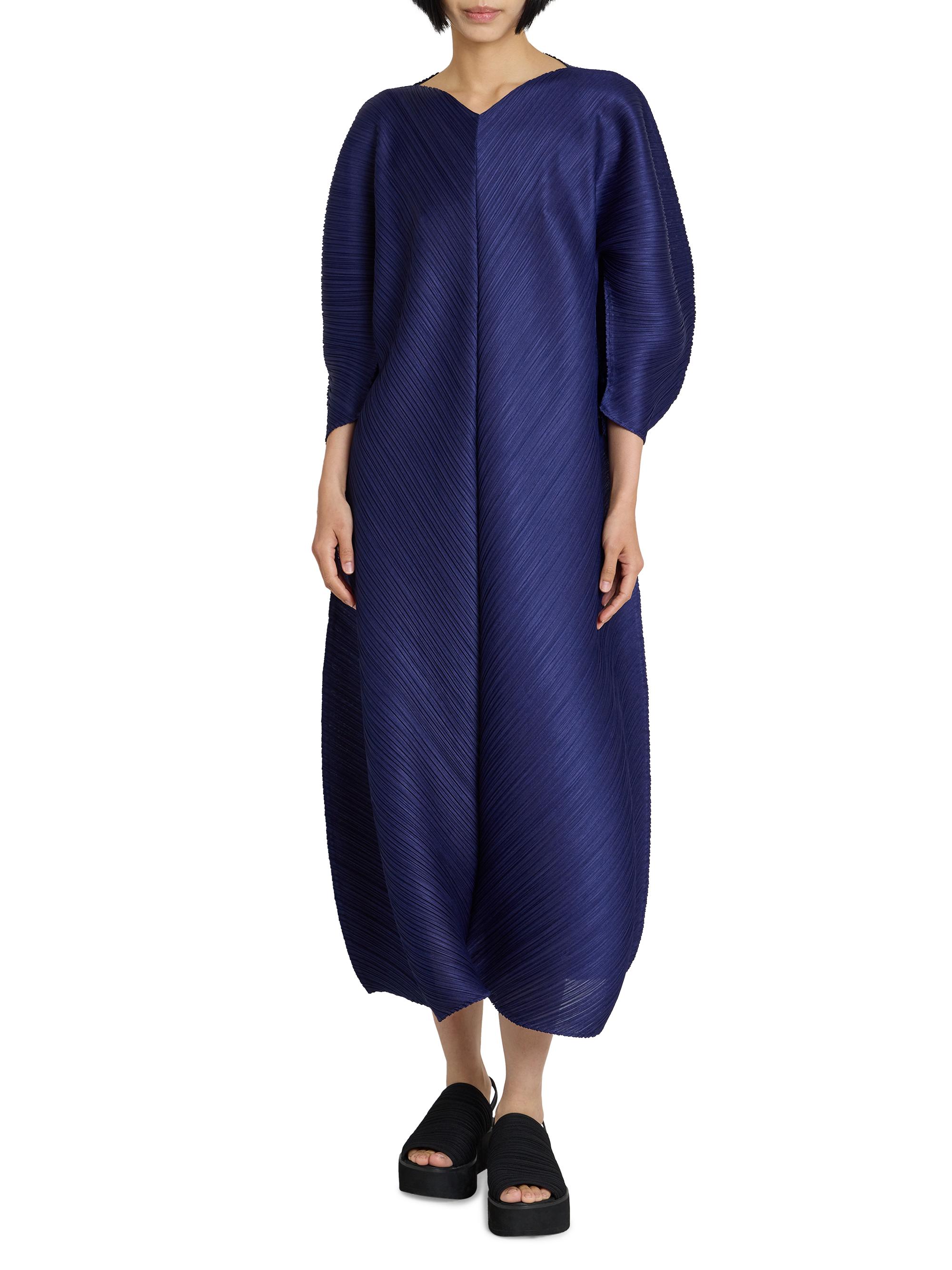 Pleats Please Issey Miyake Women's Coast Pleated Midi-Dress - Navy | Thumbnail 3