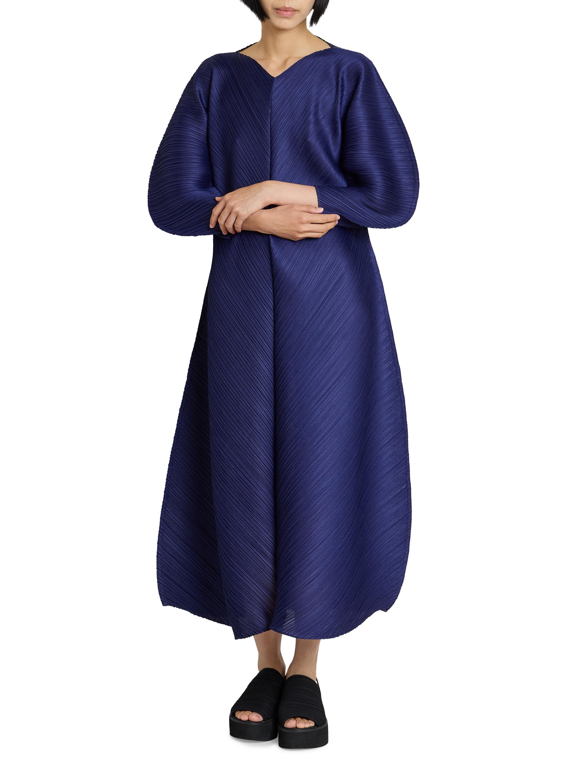 Pleats Please Issey Miyake Women's Coast Pleated Midi-Dress - Navy | Thumbnail 2