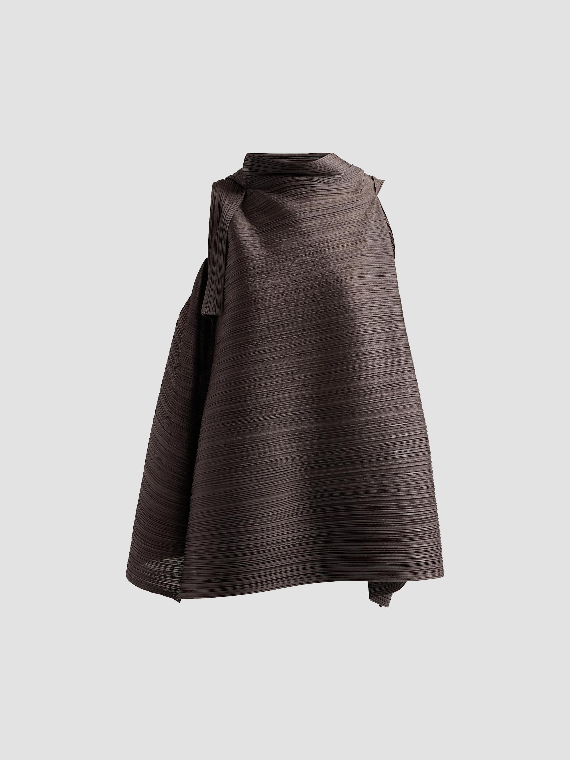 Issey Miyake Glossed Metal Pleats Cape Top | Saks Fifth Avenue