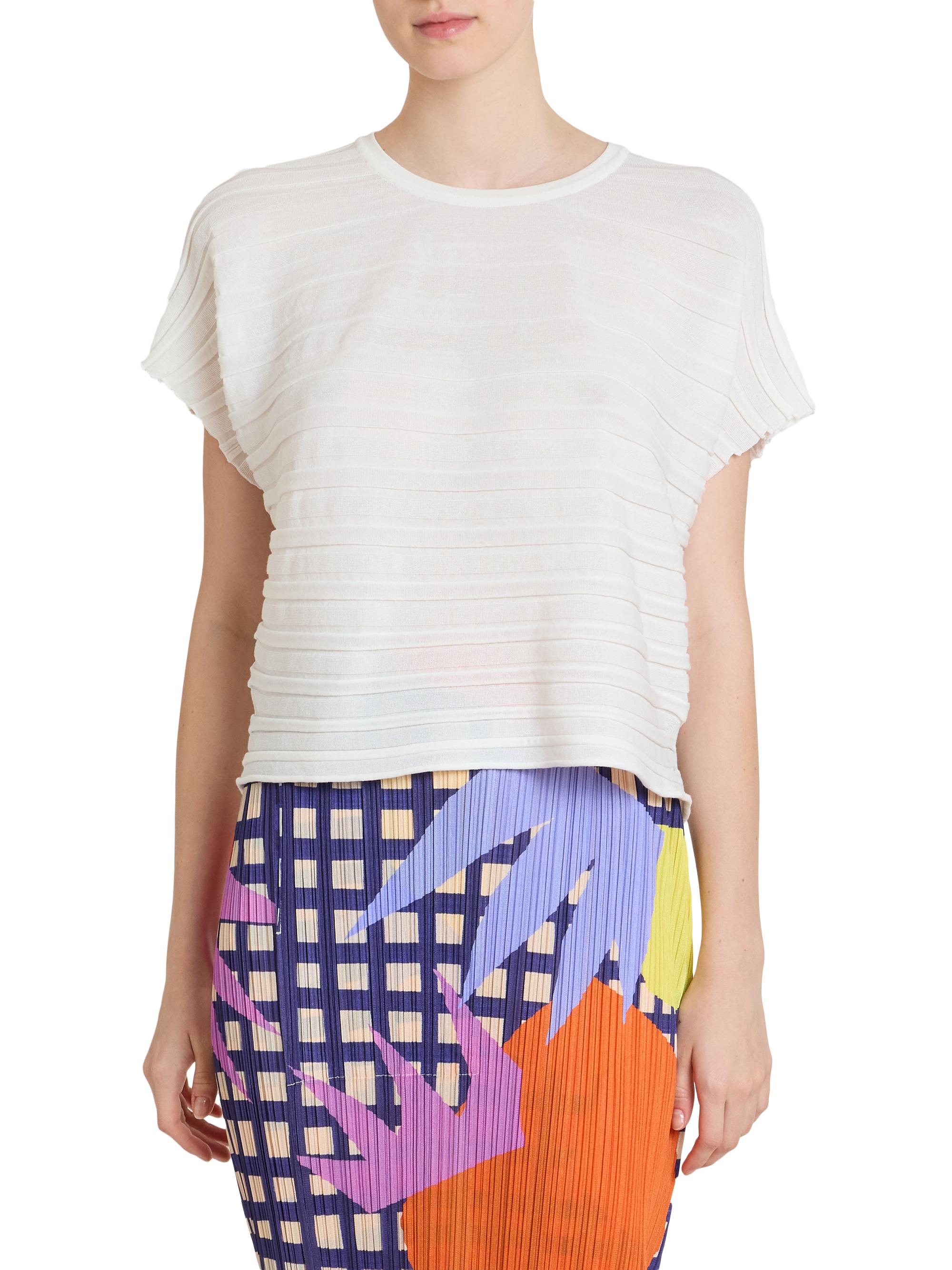 Pleats Please Issey Miyake Step Knit Cotton-Blend Top | Saks Fifth