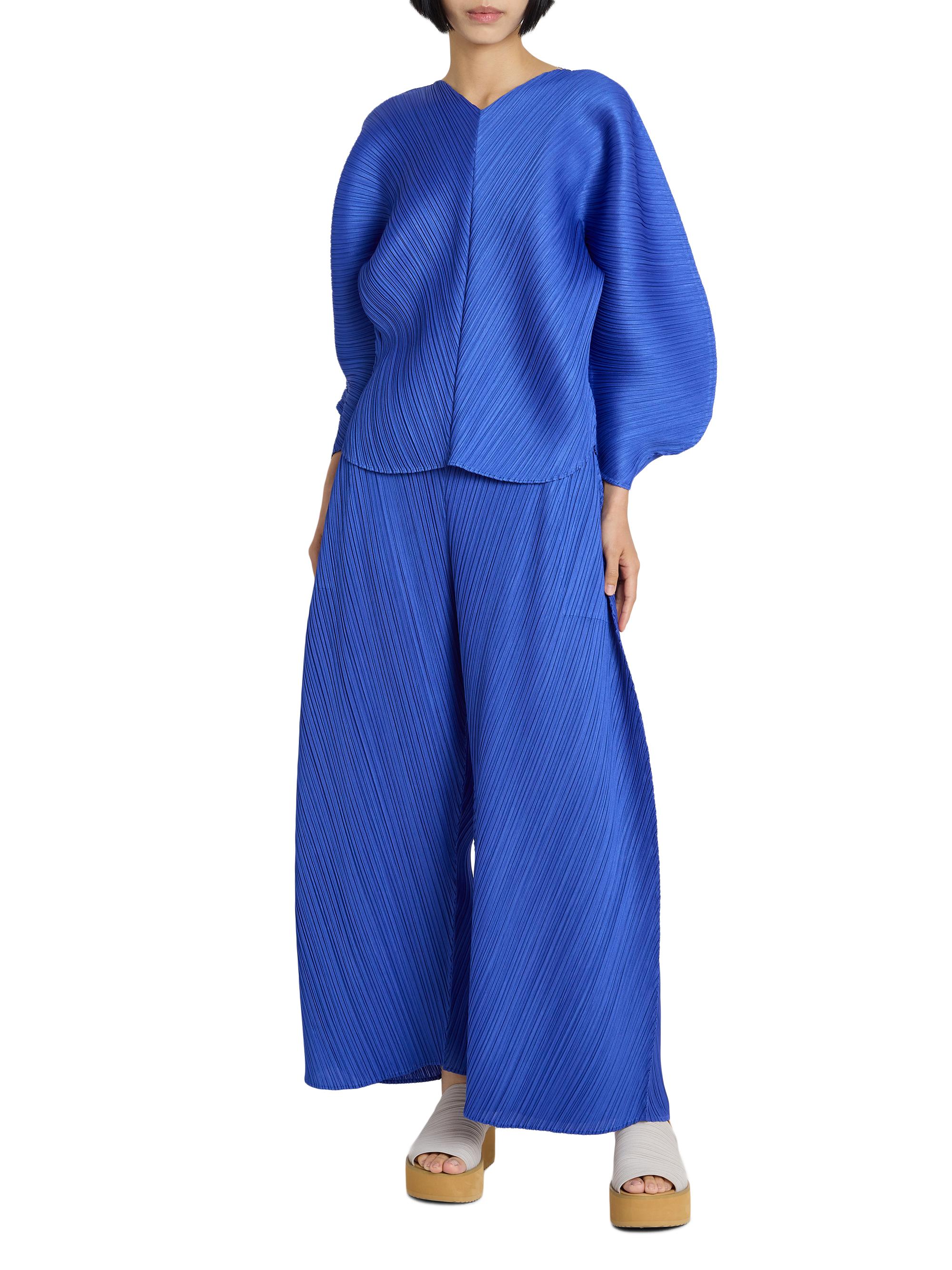 Pleats Please Issey Miyake Women's Coast Pleated Pants - Blue | Thumbnail 2
