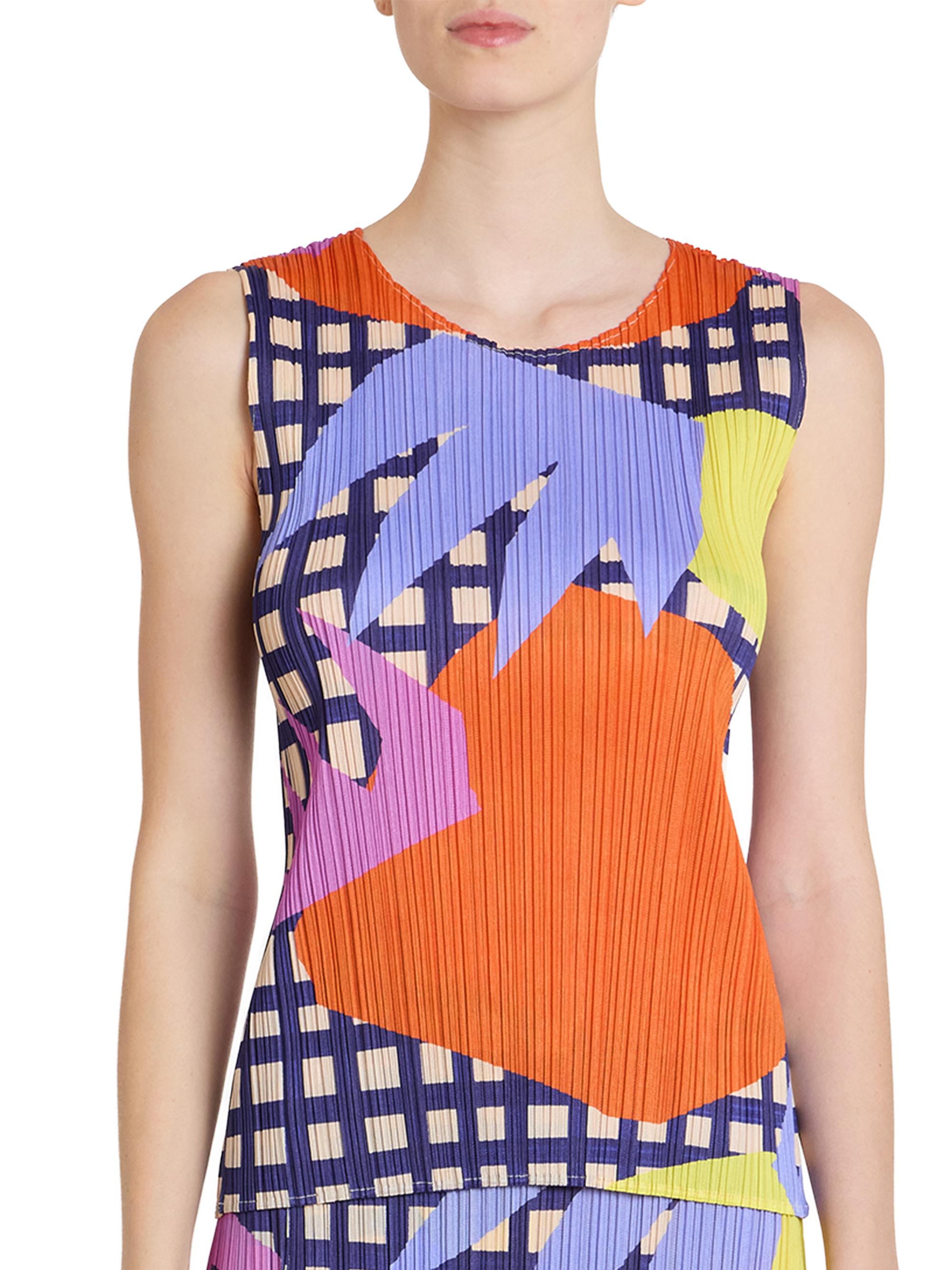 Pleats Please Issey Miyake Market Printed Pleated Top | Saks Fifth