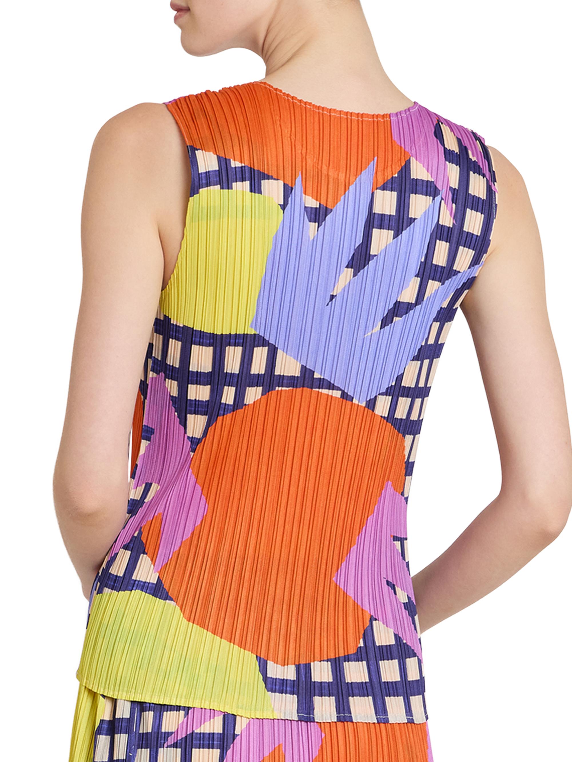 Pleats Please Issey Miyake Market Printed Pleated Top | Saks Fifth