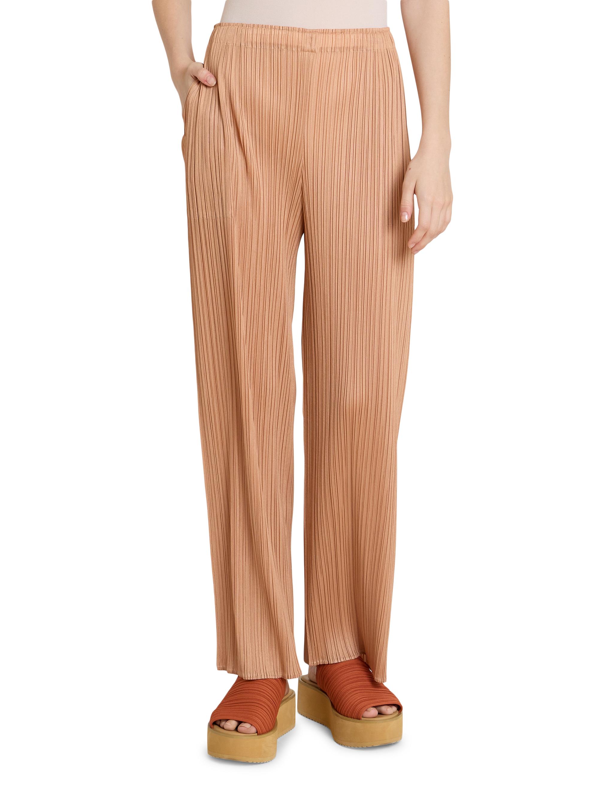 Pleats Please Issey Miyake Women's Monthly Colors: June Pants - Pink Beige | Thumbnail 3