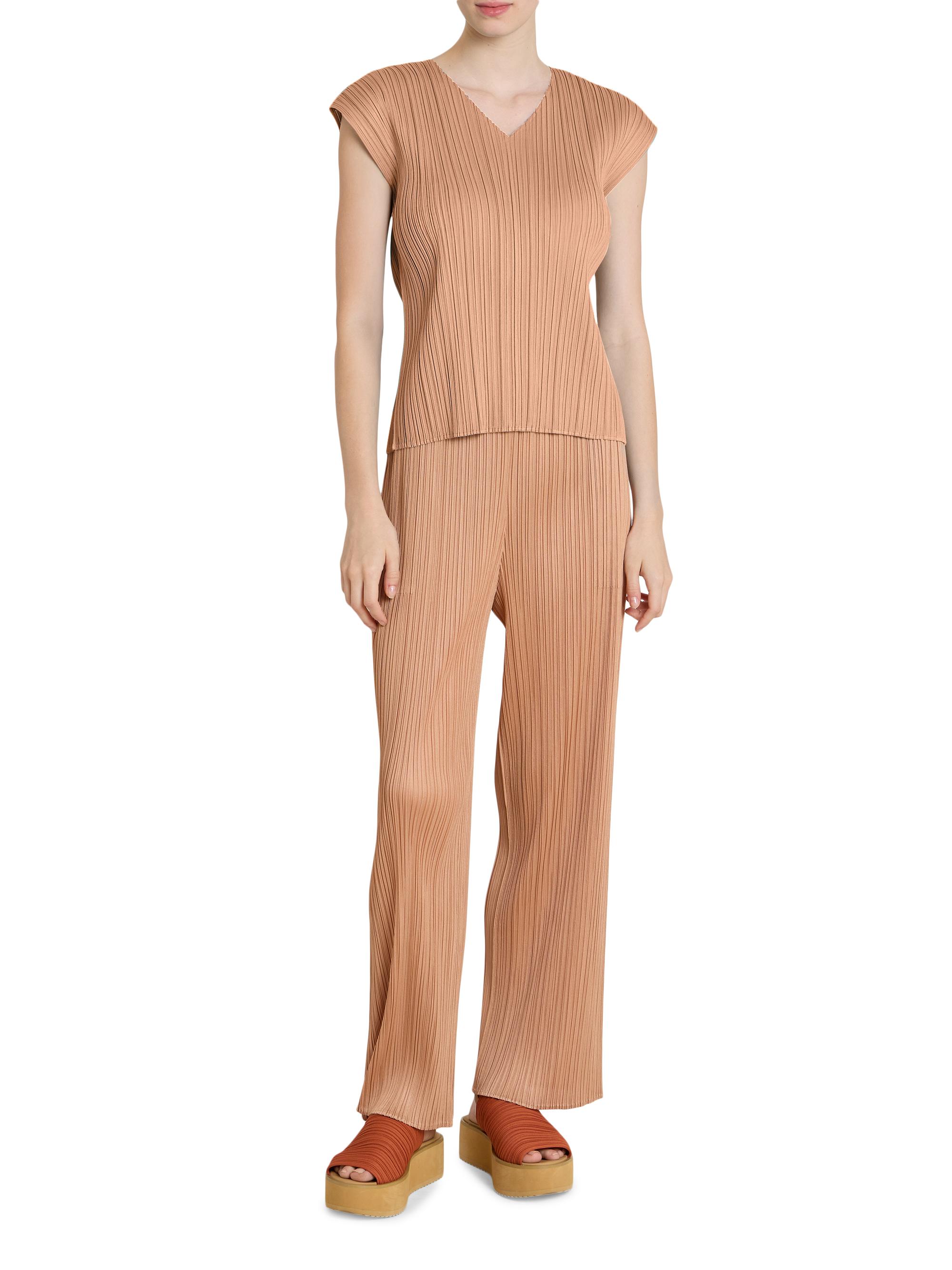 Pleats Please Issey Miyake Women's Monthly Colors: June Pants - Pink Beige | Thumbnail 2